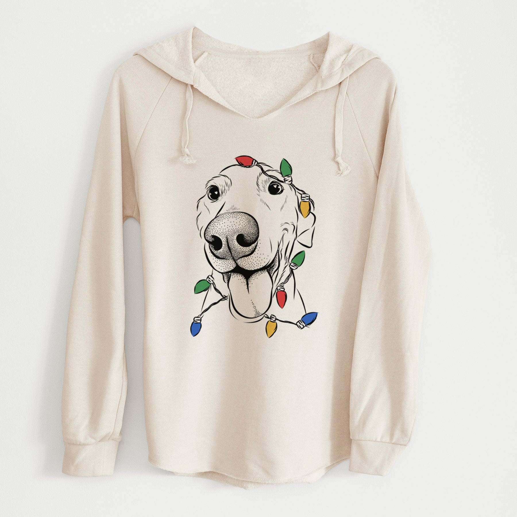 Christmas Lights Buddy the Buddy the Sato / American Village Dog - Cali Wave Hooded Sweatshirt