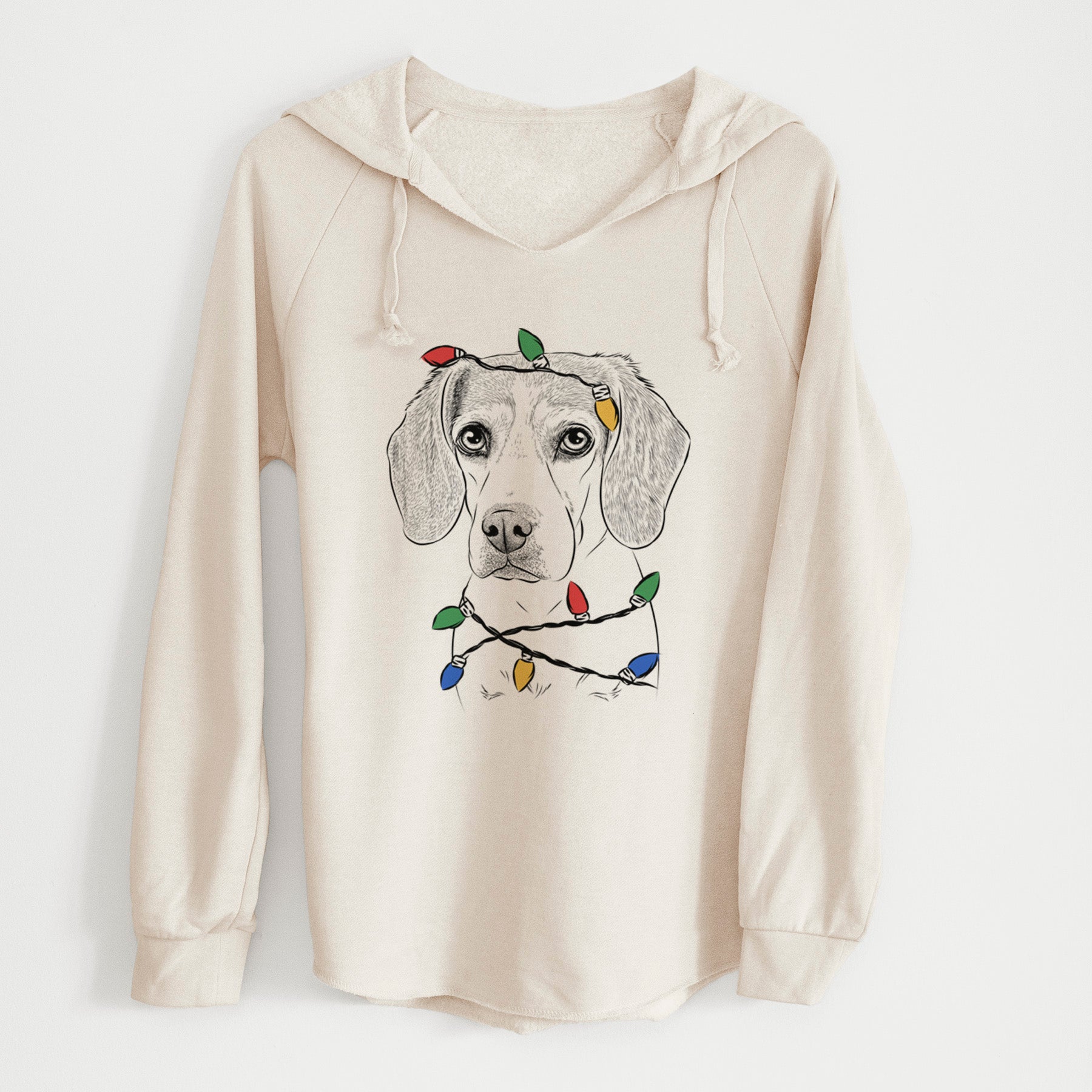 Christmas Lights Bumbee the Beagle - Cali Wave Hooded Sweatshirt