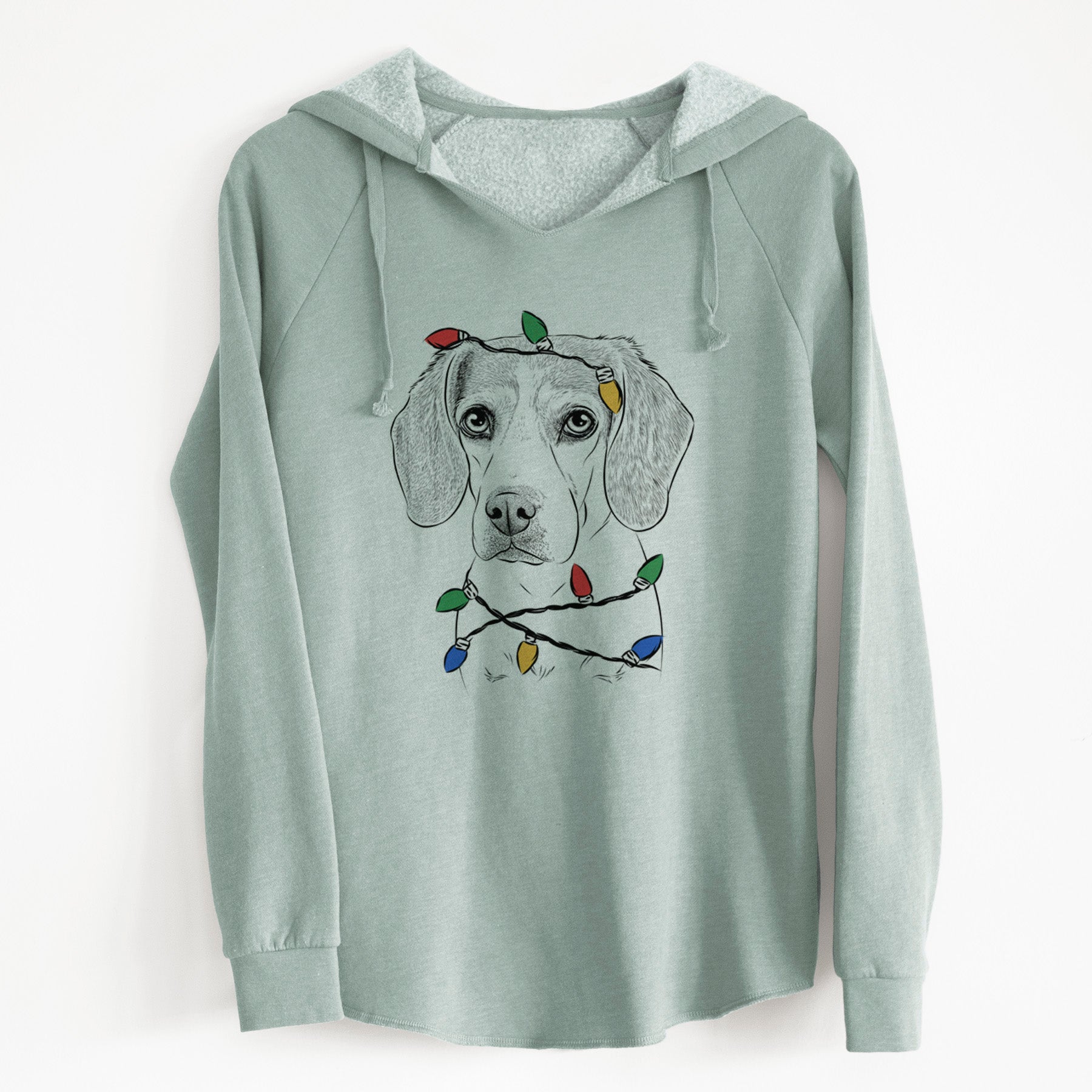 Christmas Lights Bumbee the Beagle - Cali Wave Hooded Sweatshirt