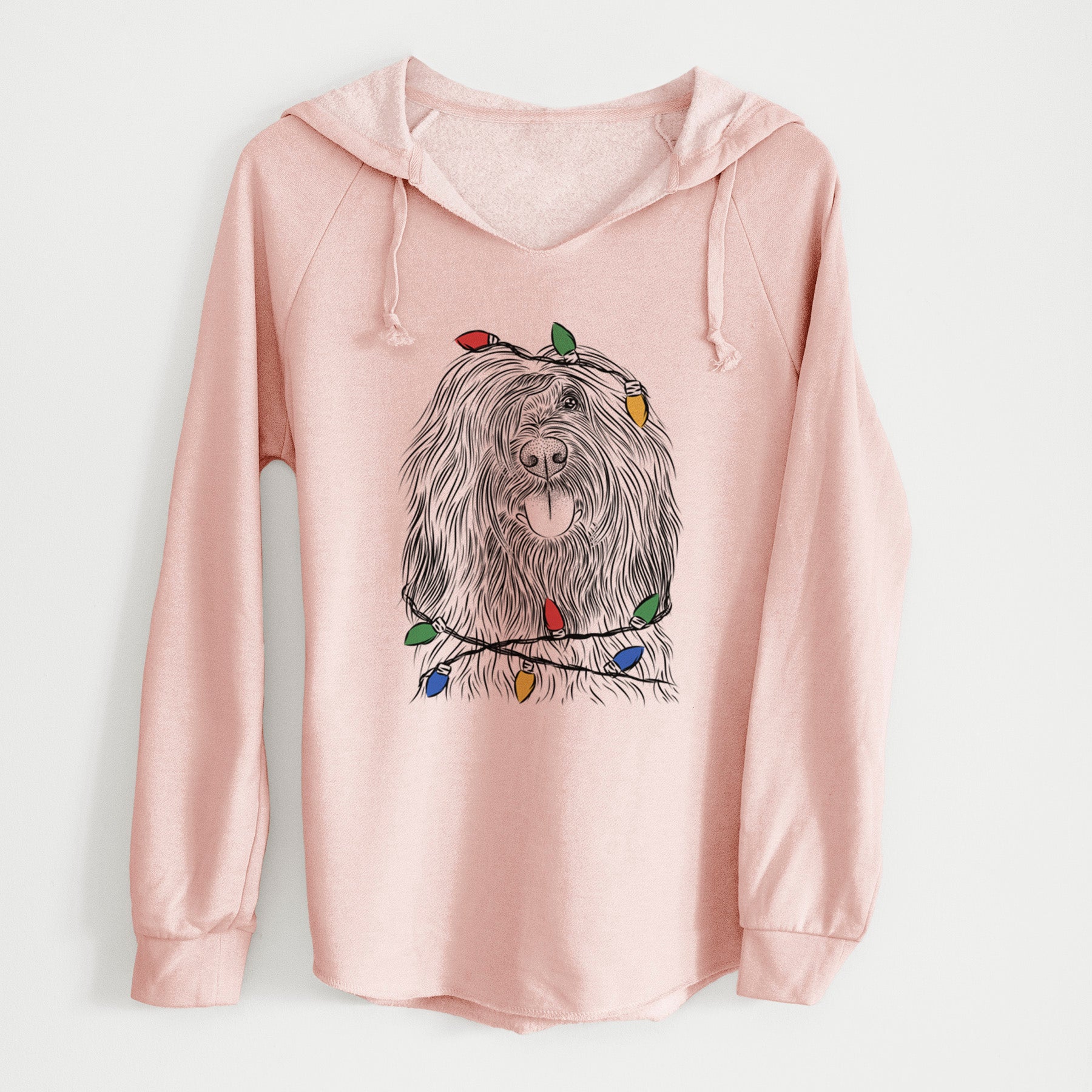 Christmas Lights Bundy the Briard - Cali Wave Hooded Sweatshirt