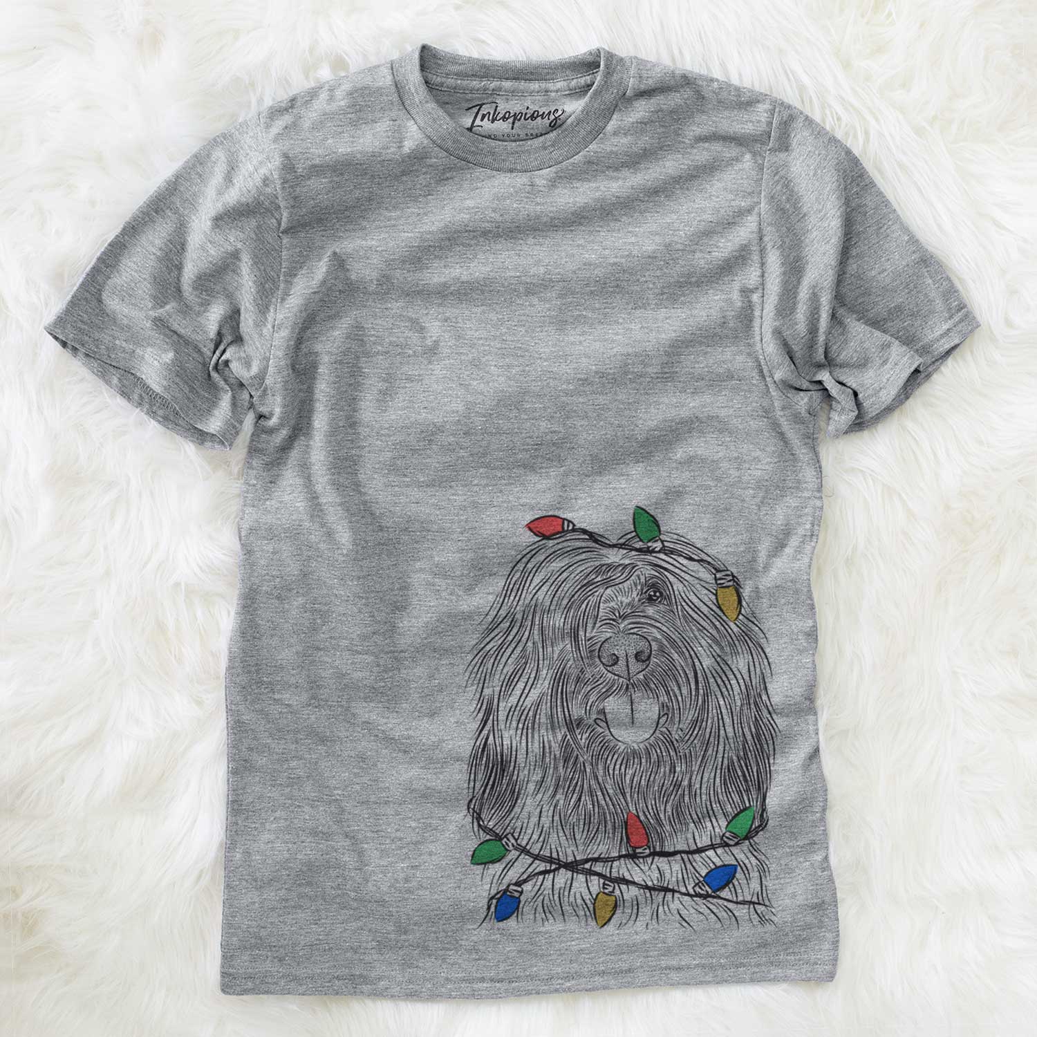 Christmas Lights Bundy the Briard - Unisex Crewneck