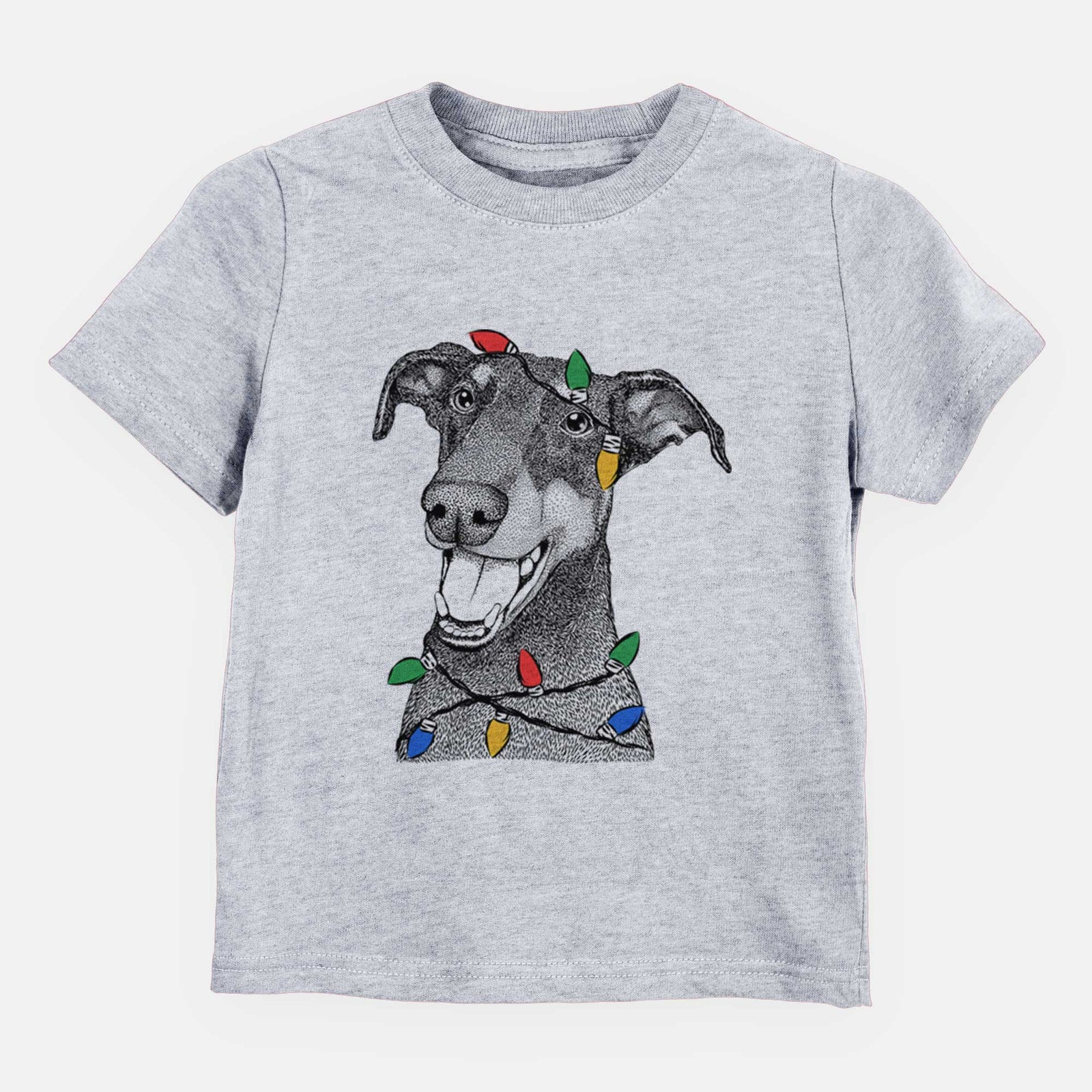 Christmas Lights Bunnie the Doberman Pinscher - Kids/Youth/Toddler Shirt