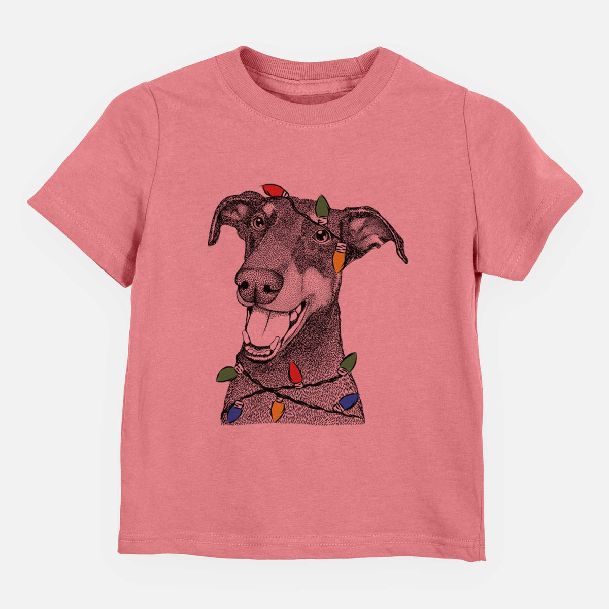 Christmas Lights Bunnie the Doberman Pinscher - Kids/Youth/Toddler Shirt