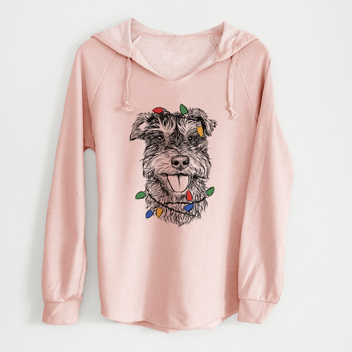 Christmas Lights Buster the Schnoodle - Cali Wave Hooded Sweatshirt