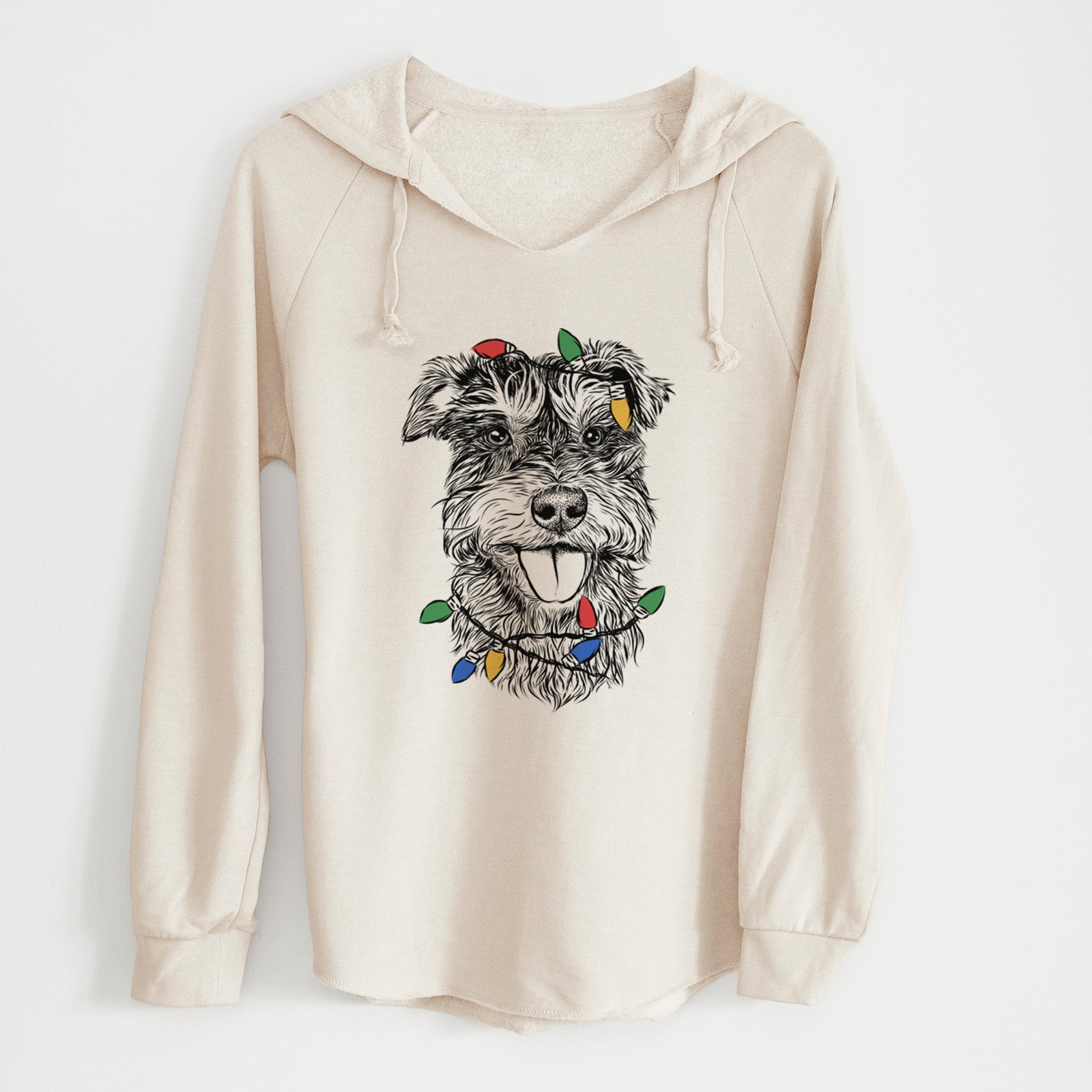 Christmas Lights Buster the Schnoodle - Cali Wave Hooded Sweatshirt