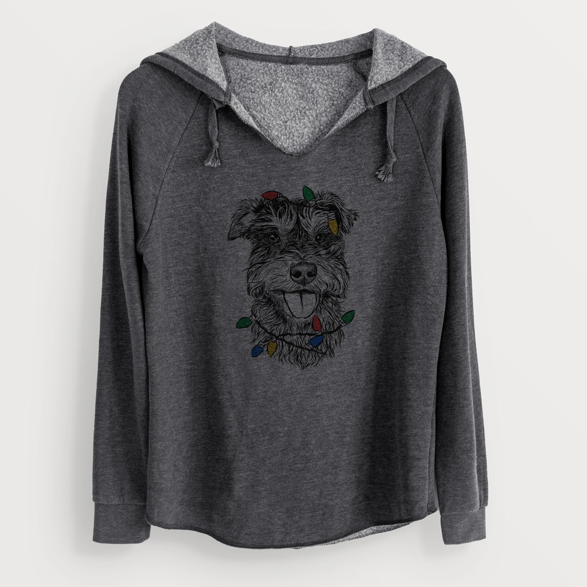Christmas Lights Buster the Schnoodle - Cali Wave Hooded Sweatshirt