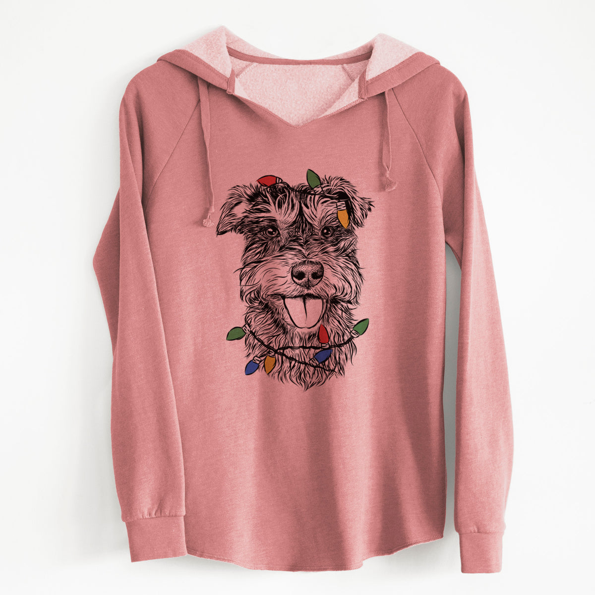 Christmas Lights Buster the Schnoodle - Cali Wave Hooded Sweatshirt