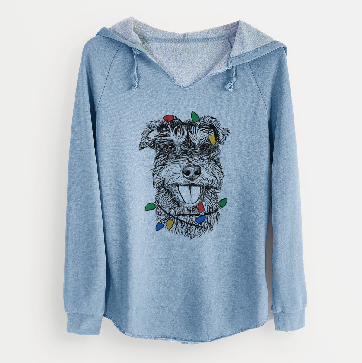 Christmas Lights Buster the Schnoodle - Cali Wave Hooded Sweatshirt