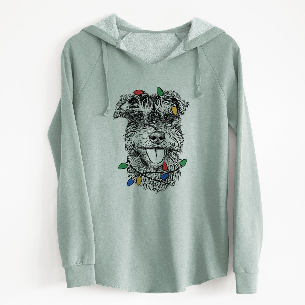 Christmas Lights Buster the Schnoodle - Cali Wave Hooded Sweatshirt