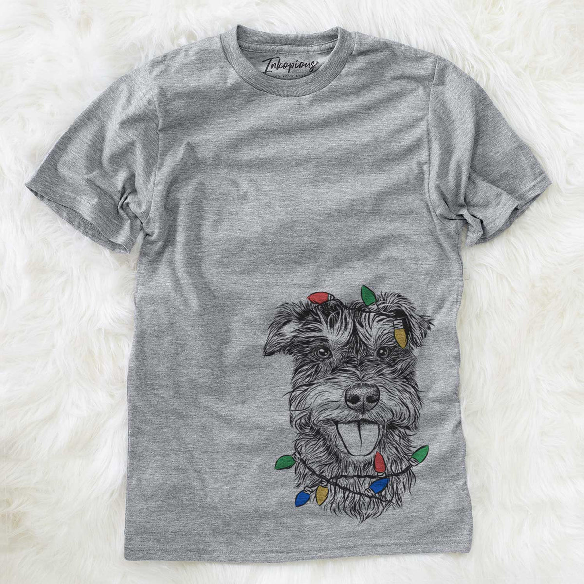 Christmas Lights Buster the Schnoodle - Unisex Crewneck
