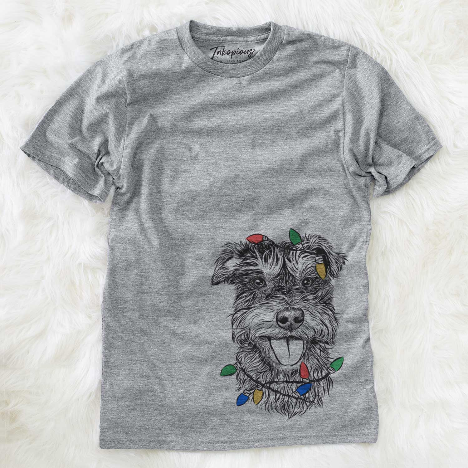 Christmas Lights Buster the Schnoodle - Unisex Crewneck