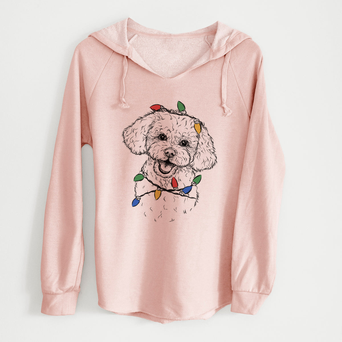 Christmas Lights Caesar the Bichon Frise - Cali Wave Hooded Sweatshirt