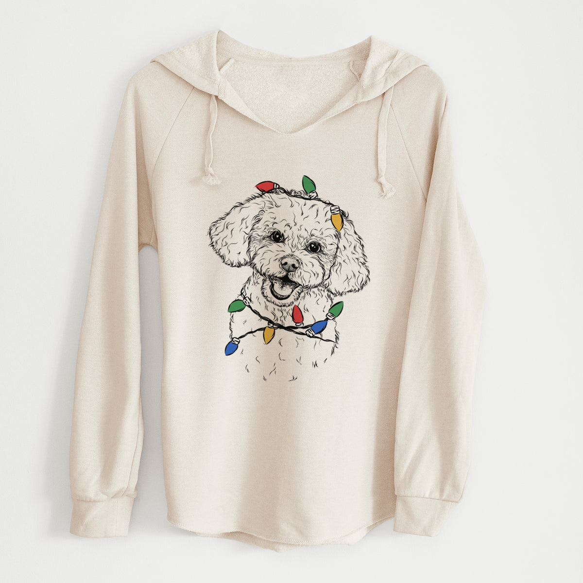 Christmas Lights Caesar the Bichon Frise - Cali Wave Hooded Sweatshirt