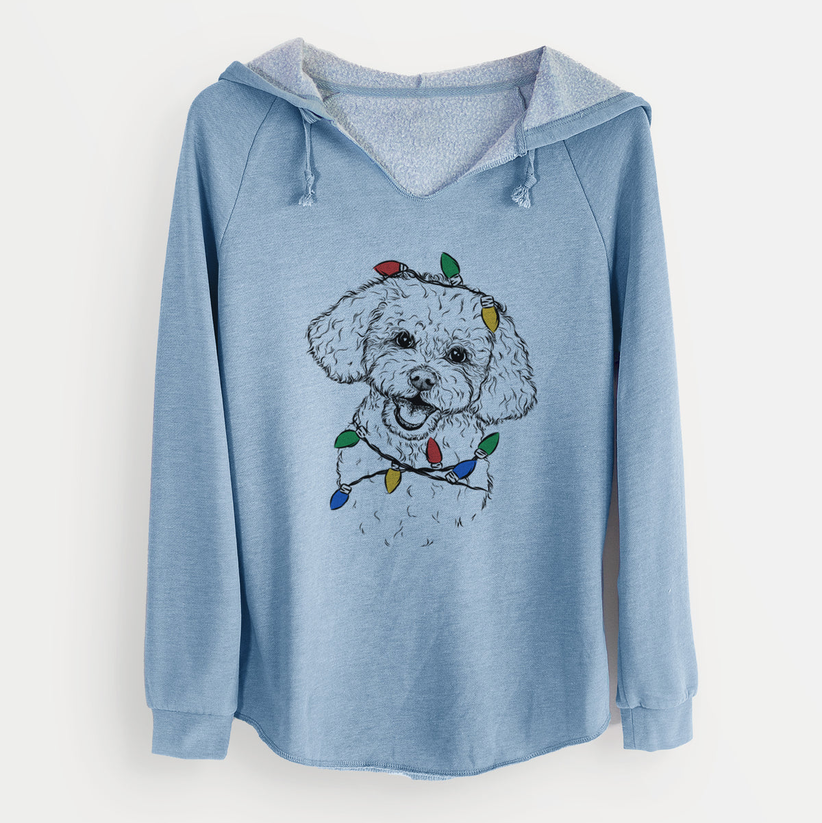 Christmas Lights Caesar the Bichon Frise - Cali Wave Hooded Sweatshirt