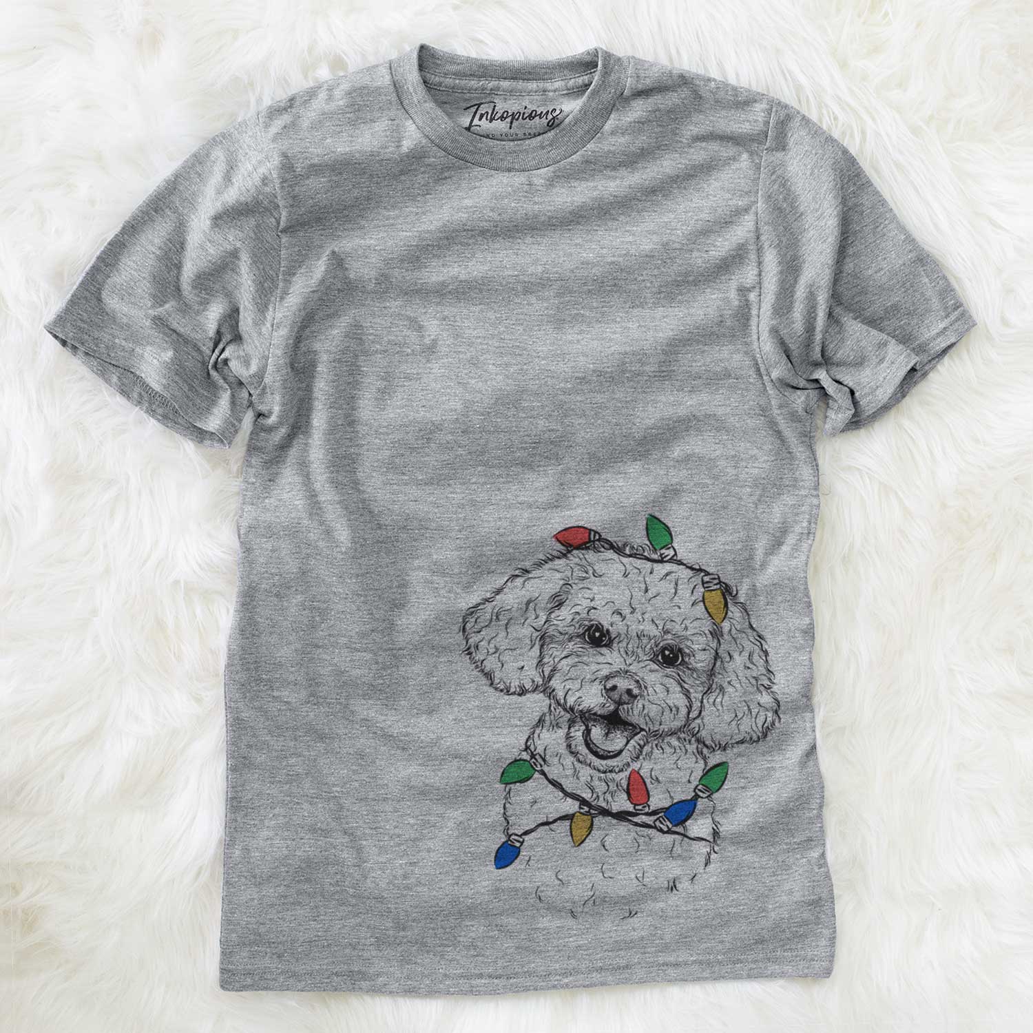 Christmas Lights Caesar the Bichon Frise - Unisex Crewneck