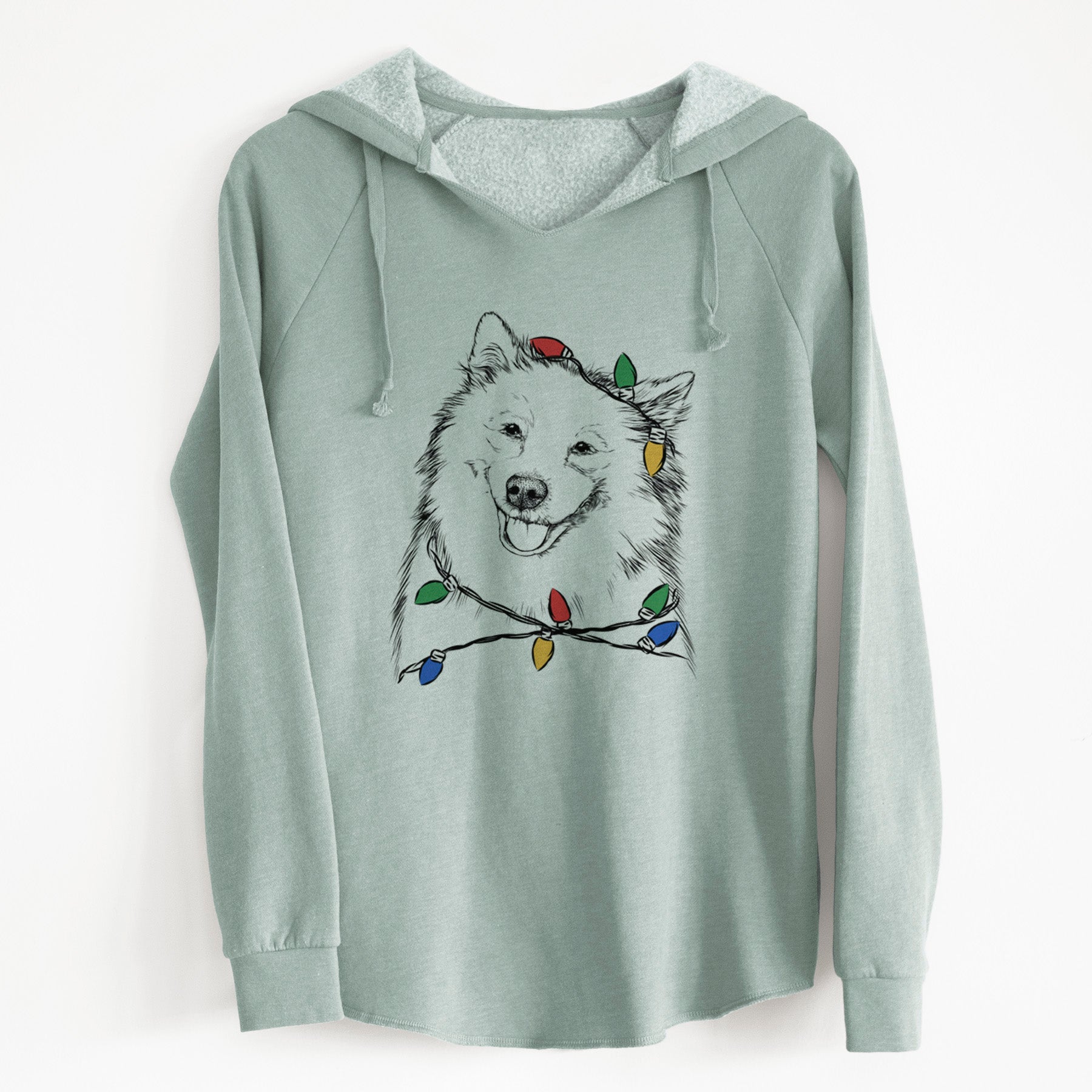 Christmas Lights Caico the Samoyed - Cali Wave Hooded Sweatshirt