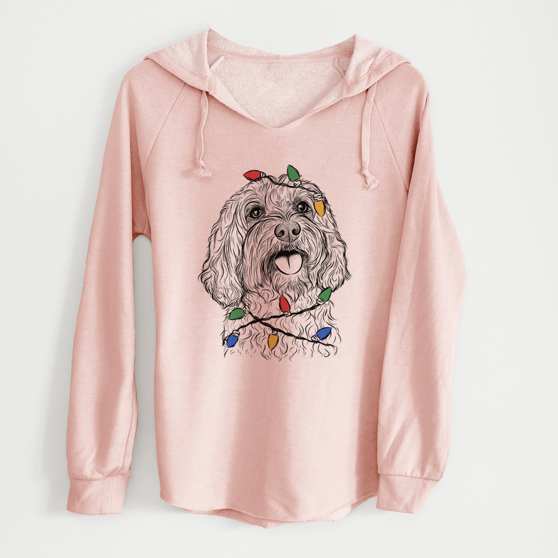 Christmas Lights Cali the Cavapoo - Cali Wave Hooded Sweatshirt