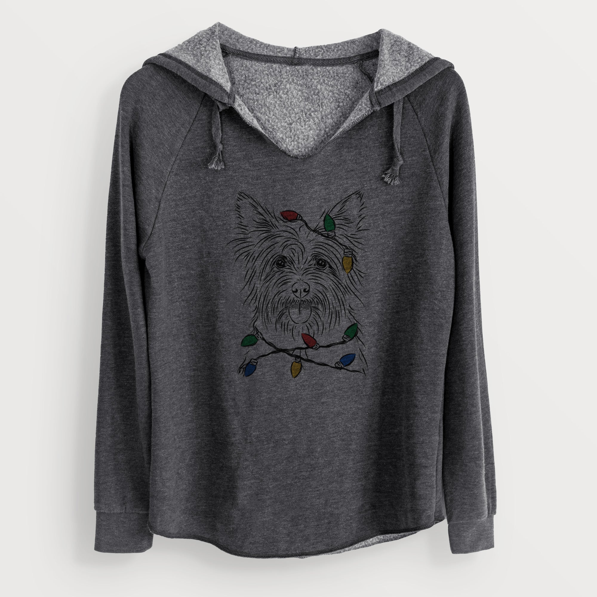 Christmas Lights Calum the Cairn Terrier - Cali Wave Hooded Sweatshirt