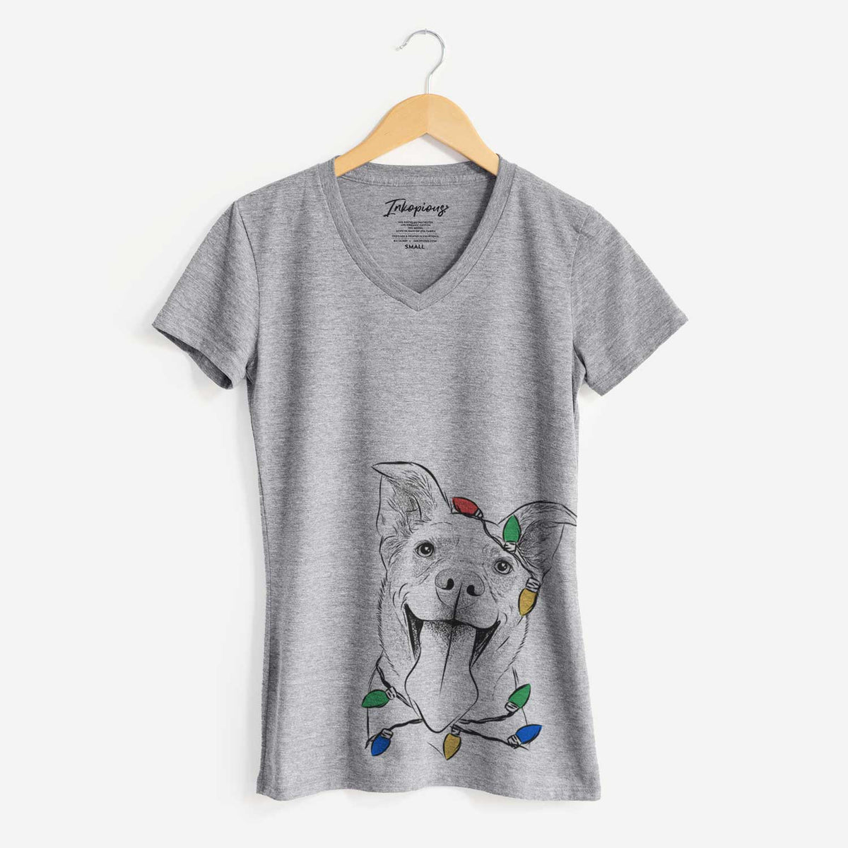 Christmas Lights Candy the Mixed Breed - Women's V-neck Shirt
