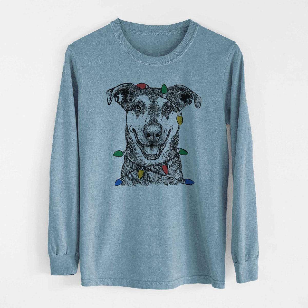 Christmas Lights Case the Mixed Breed - Heavyweight 100% Cotton Long Sleeve
