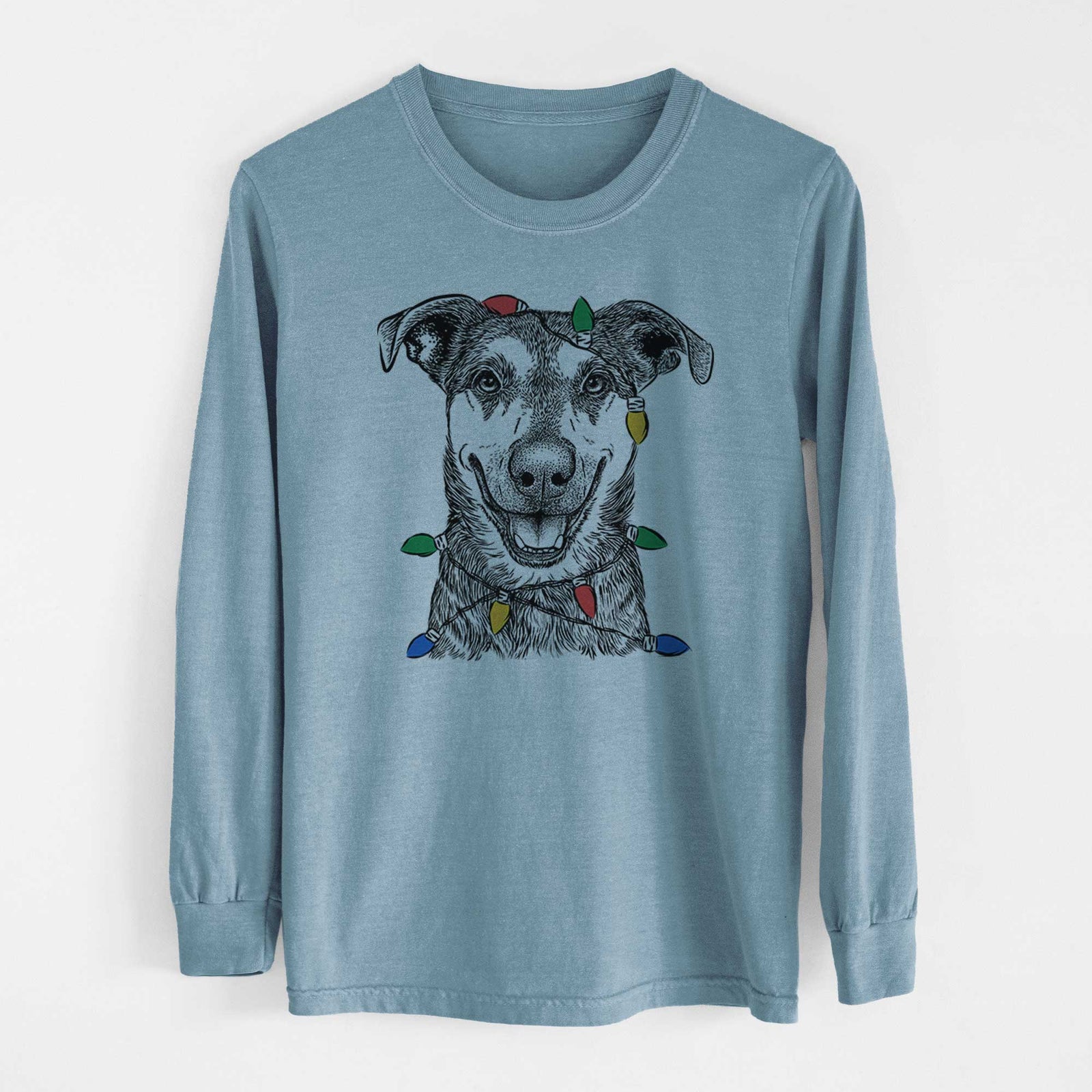 Christmas Lights Case the Mixed Breed - Heavyweight 100% Cotton Long Sleeve