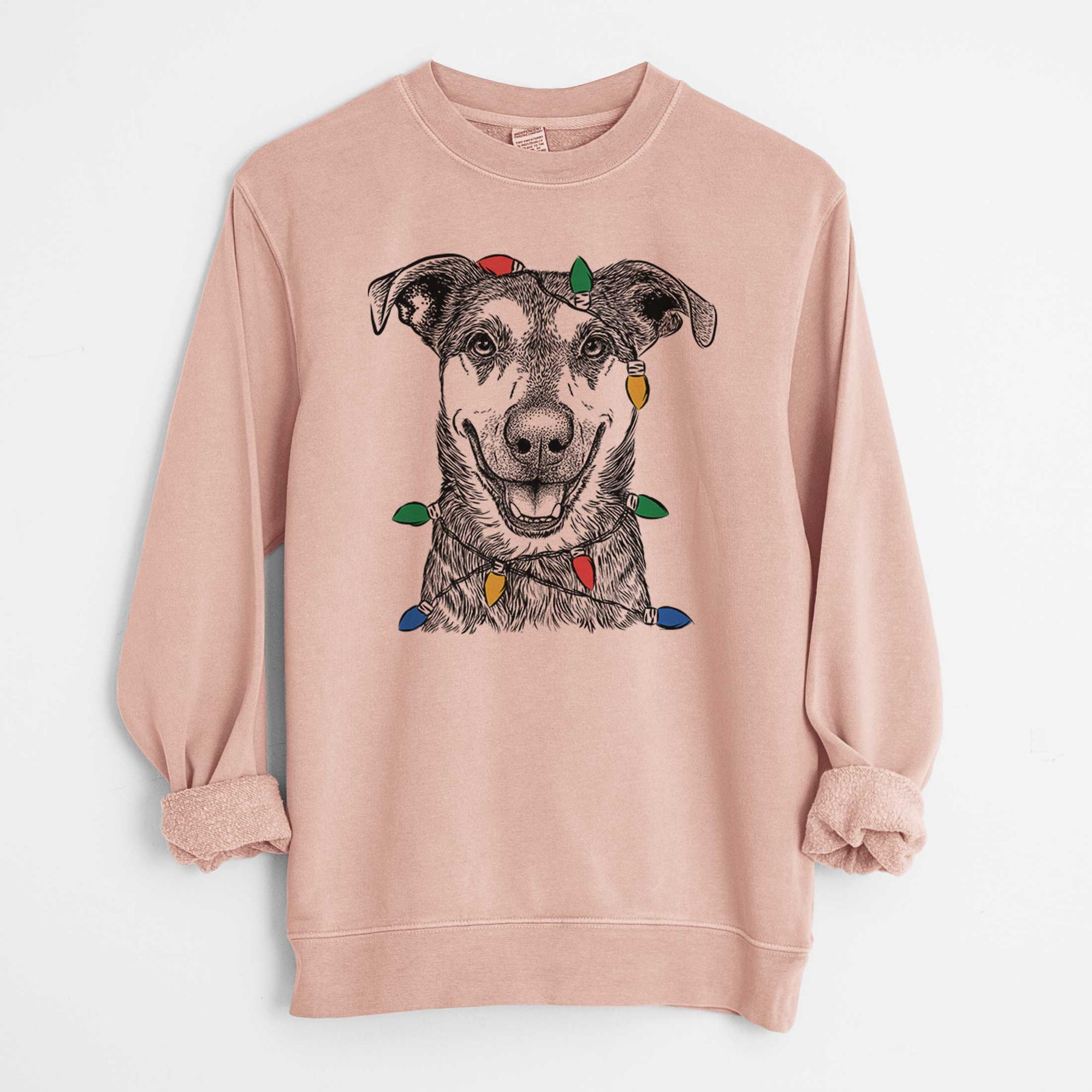 Christmas Lights Case the Mixed Breed - Unisex Pigment Dyed Crew Sweatshirt