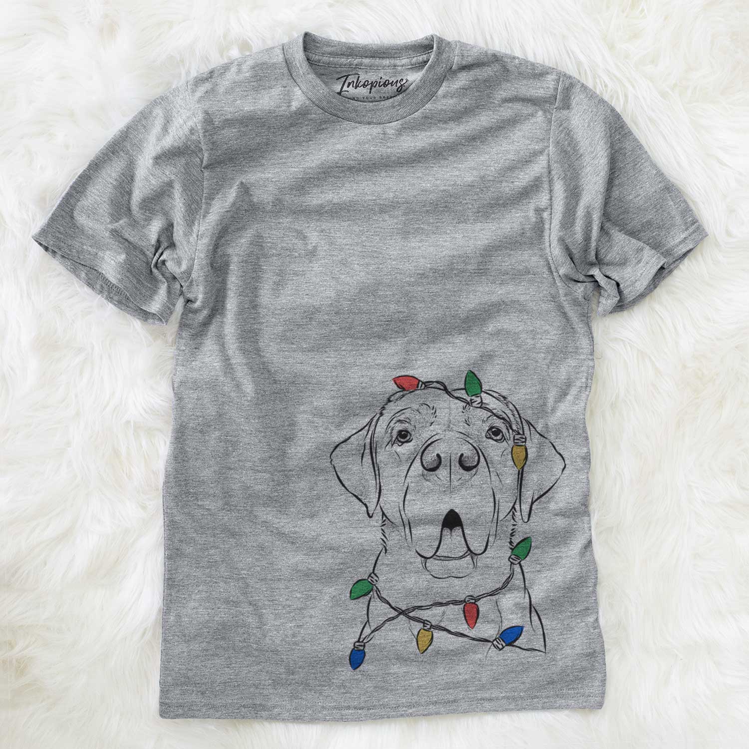 Christmas Lights Ceasar the Labrador Hound Mix - Unisex Crewneck