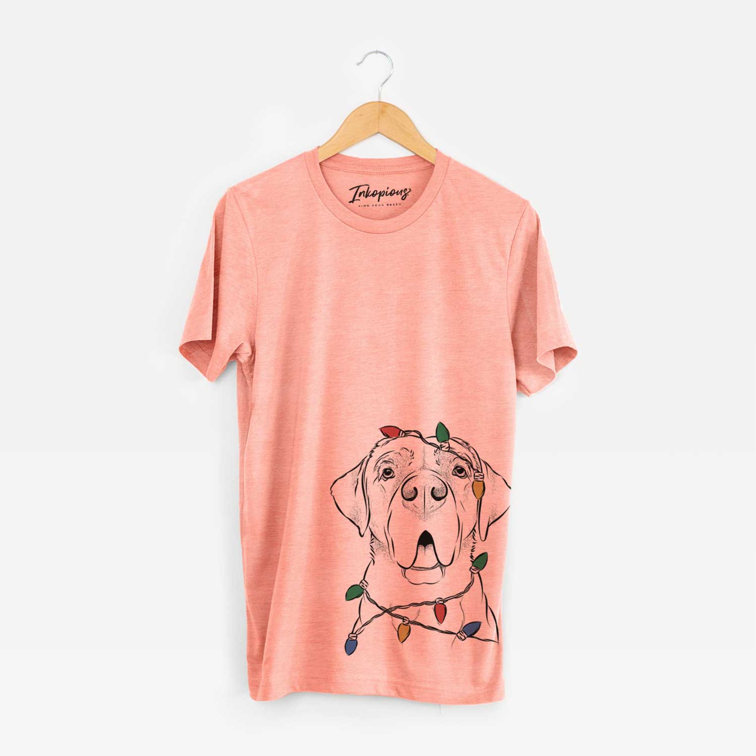 Christmas Lights Ceasar the Labrador Hound Mix - Unisex Crewneck