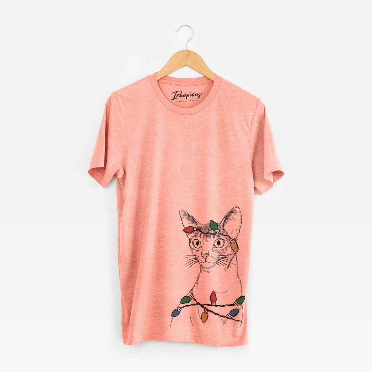 Christmas Lights Cedric the Abyssinian Cat - Unisex Crewneck