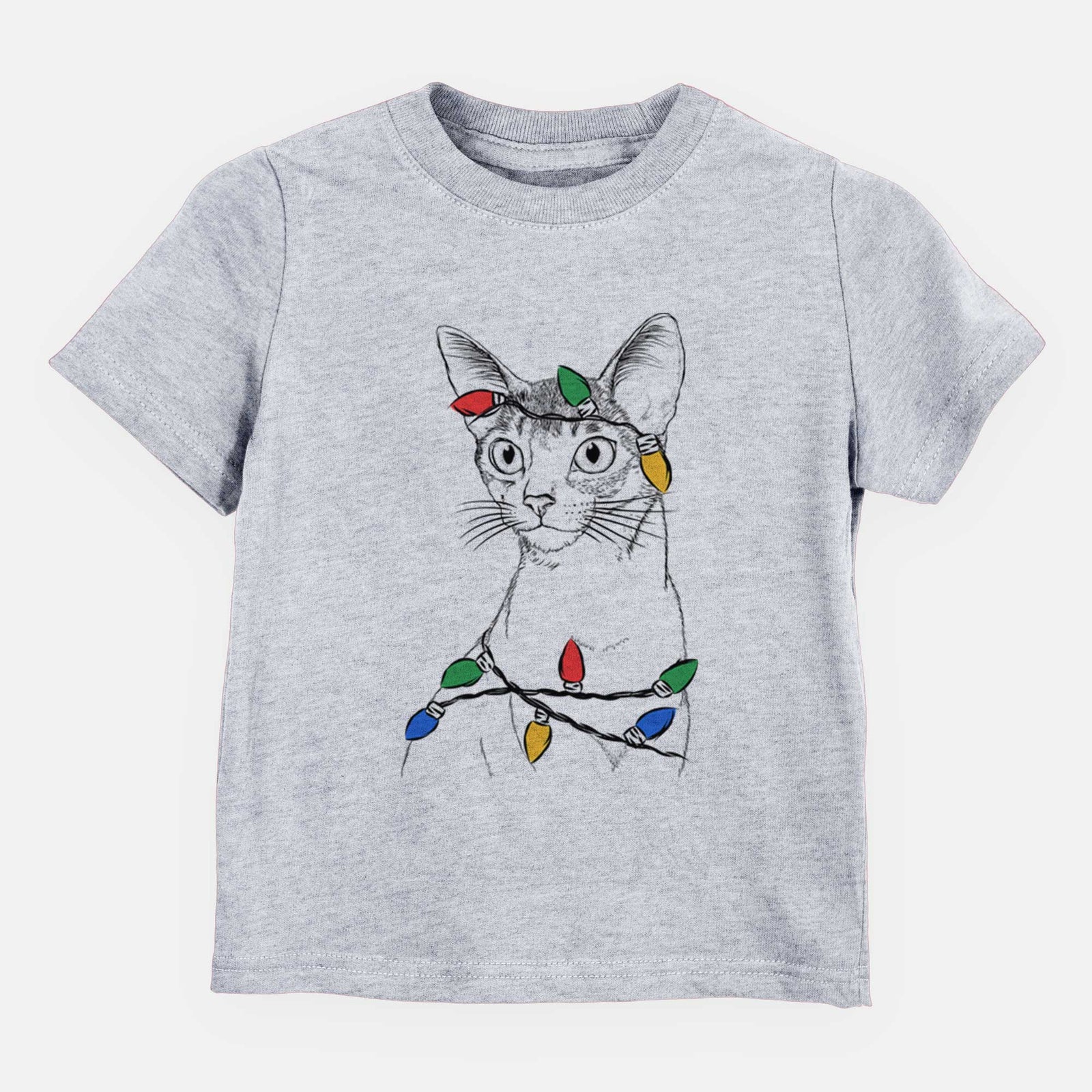 Christmas Lights Cedric the Abyssinian Cat - Kids/Youth/Toddler Shirt