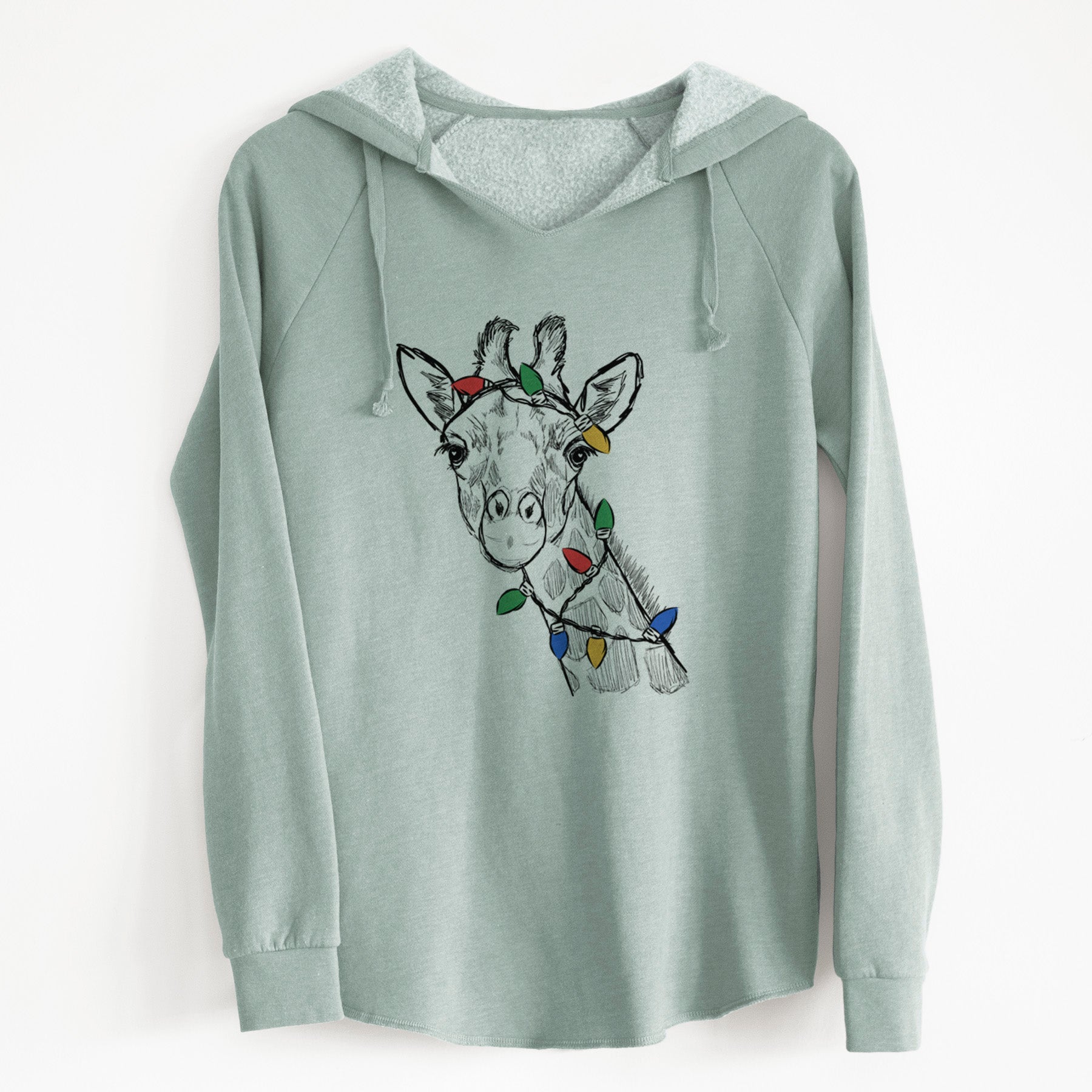 Christmas Lights Cedrick the Giraffe - Cali Wave Hooded Sweatshirt