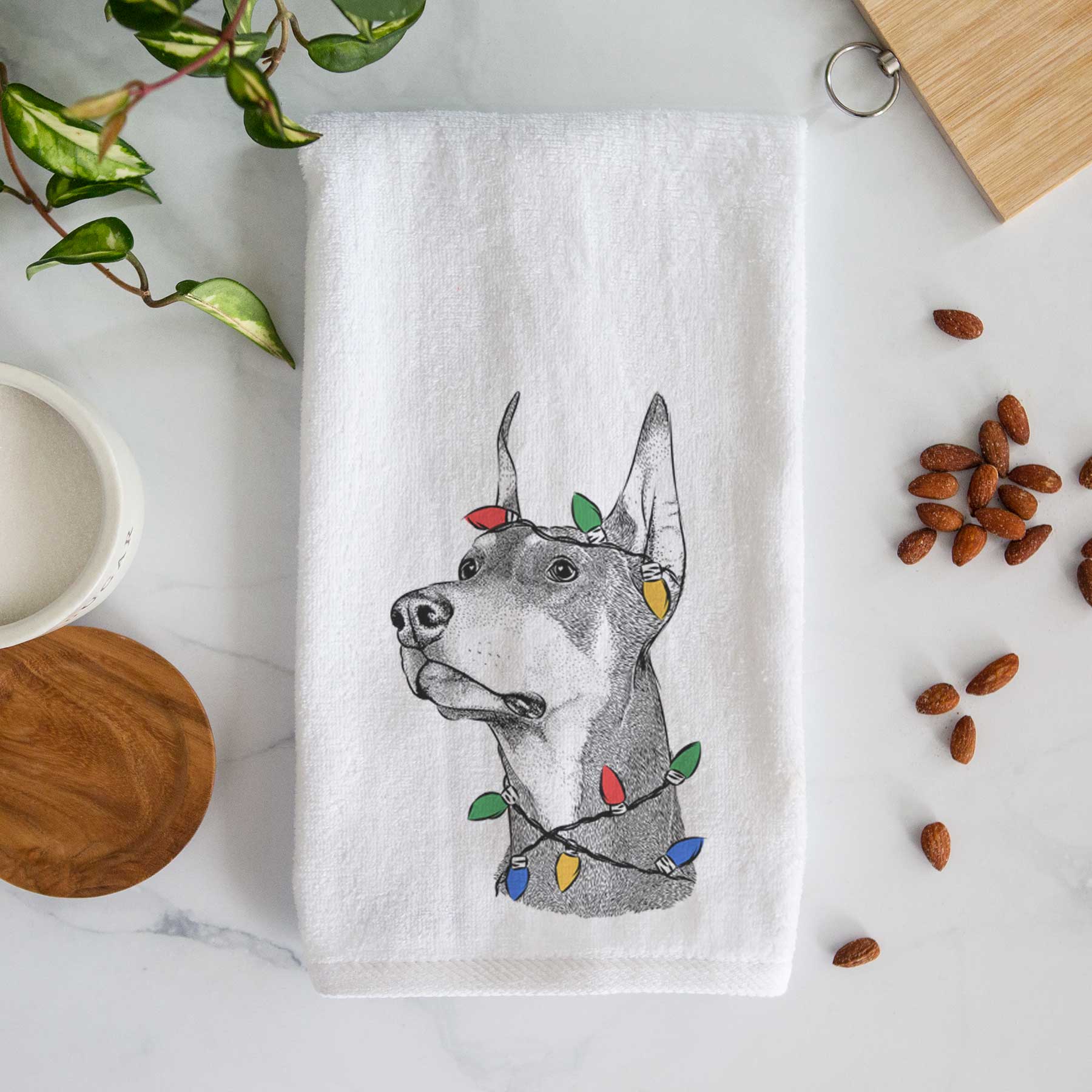 Cenza the Doberman Pinscher Decorative Hand Towel