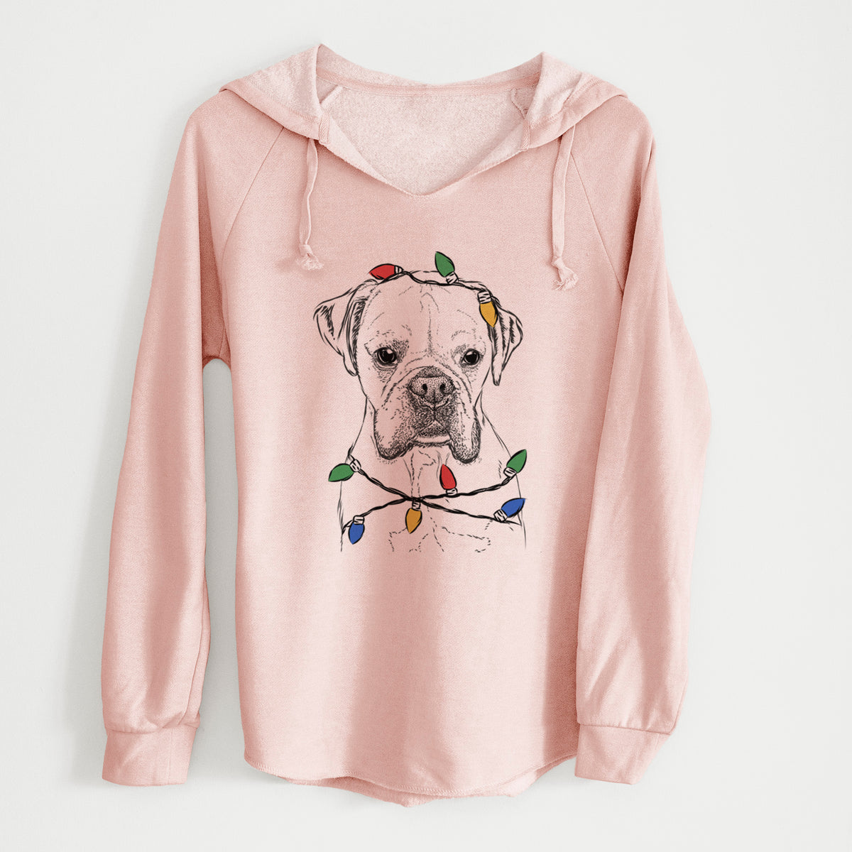 Christmas Lights Champion Bentley the Boxer - Cali Wave Hooded Sweatshirt