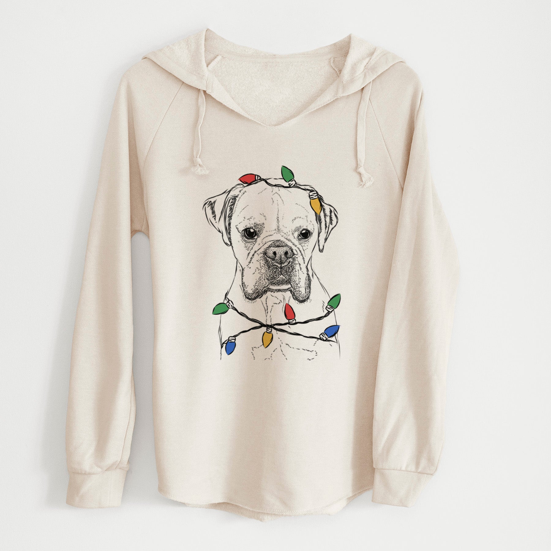 Christmas Lights Champion Bentley the Boxer - Cali Wave Hooded Sweatshirt