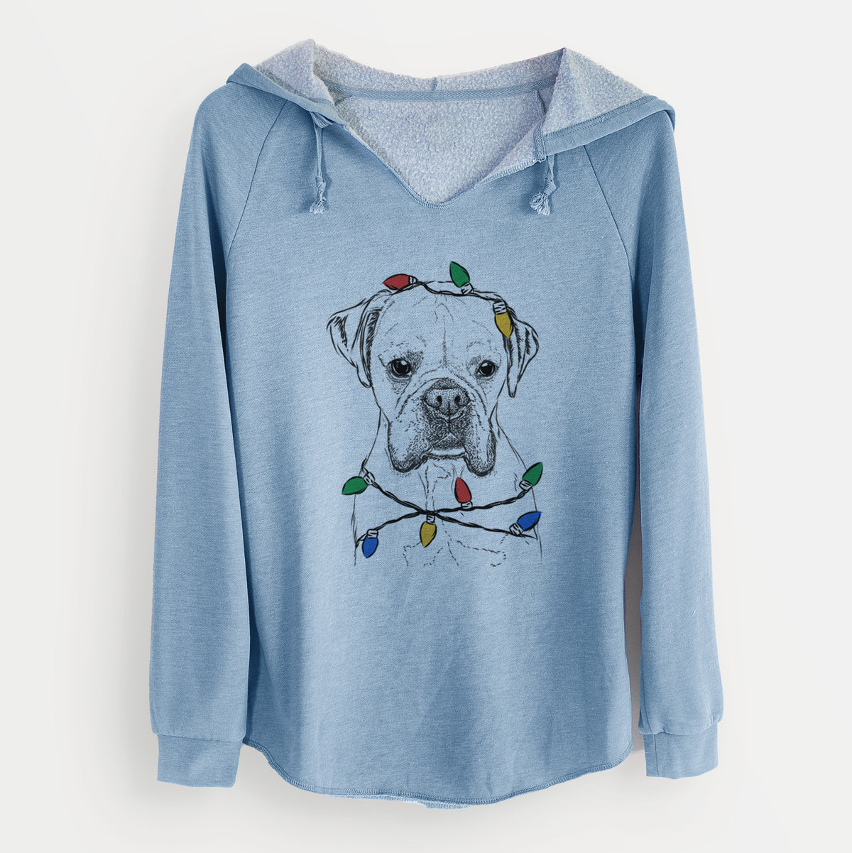 Christmas Lights Champion Bentley the Boxer - Cali Wave Hooded Sweatshirt