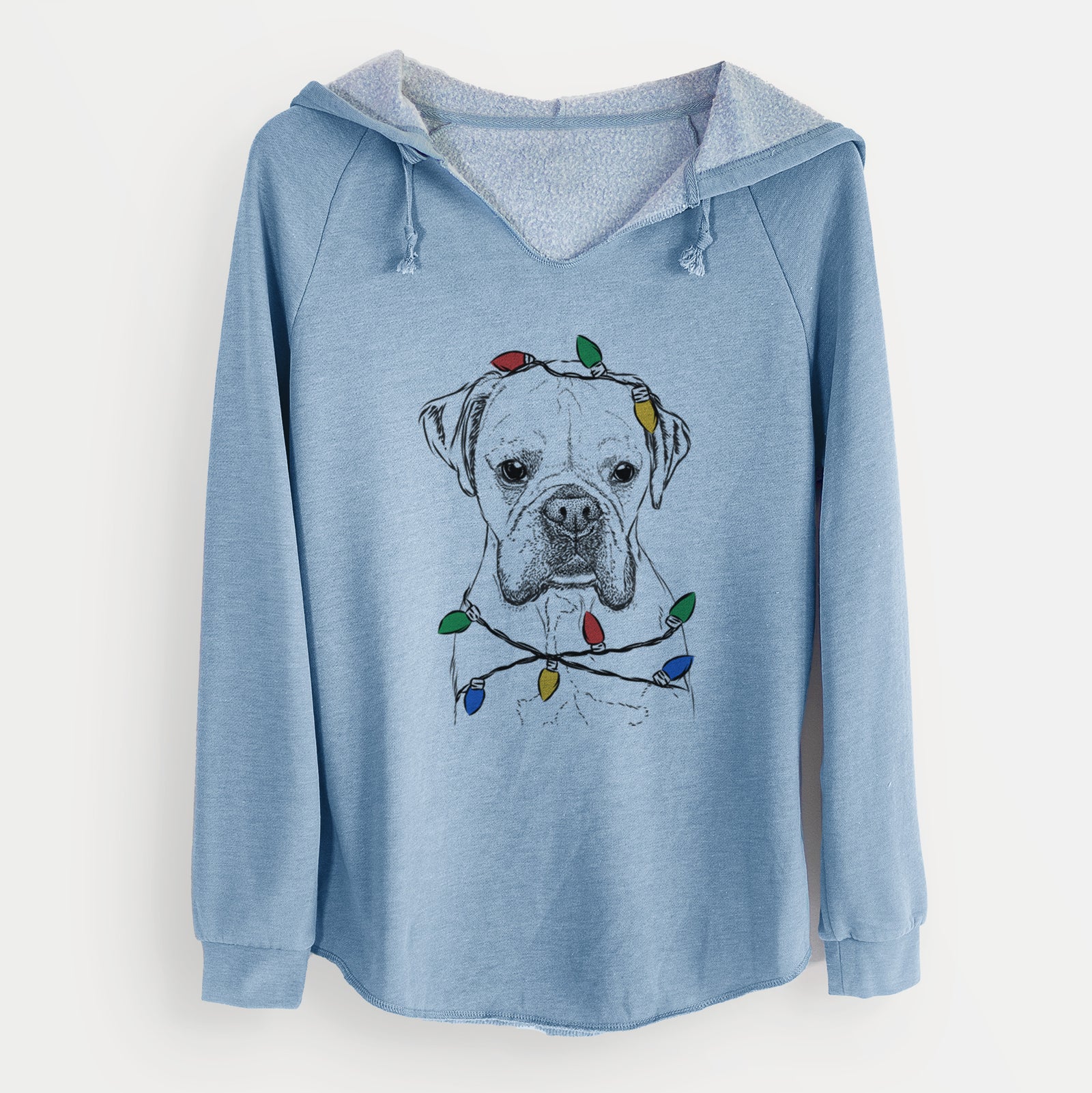 Christmas Lights Champion Bentley the Boxer - Cali Wave Hooded Sweatshirt