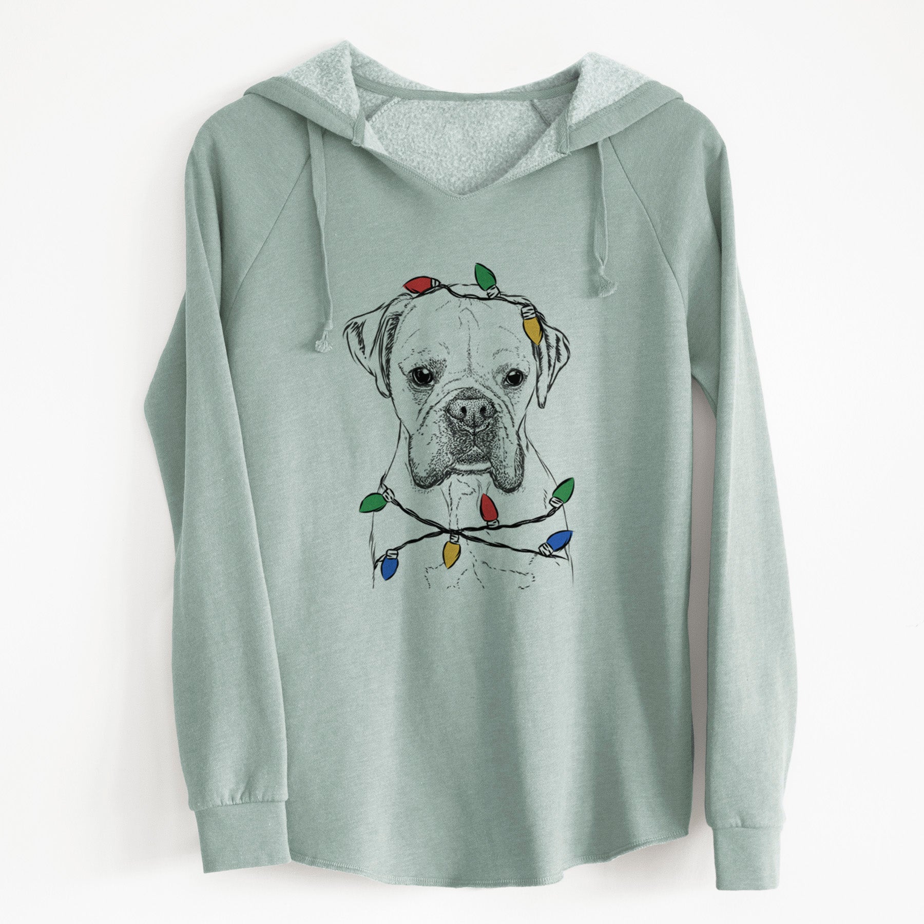 Christmas Lights Champion Bentley the Boxer - Cali Wave Hooded Sweatshirt