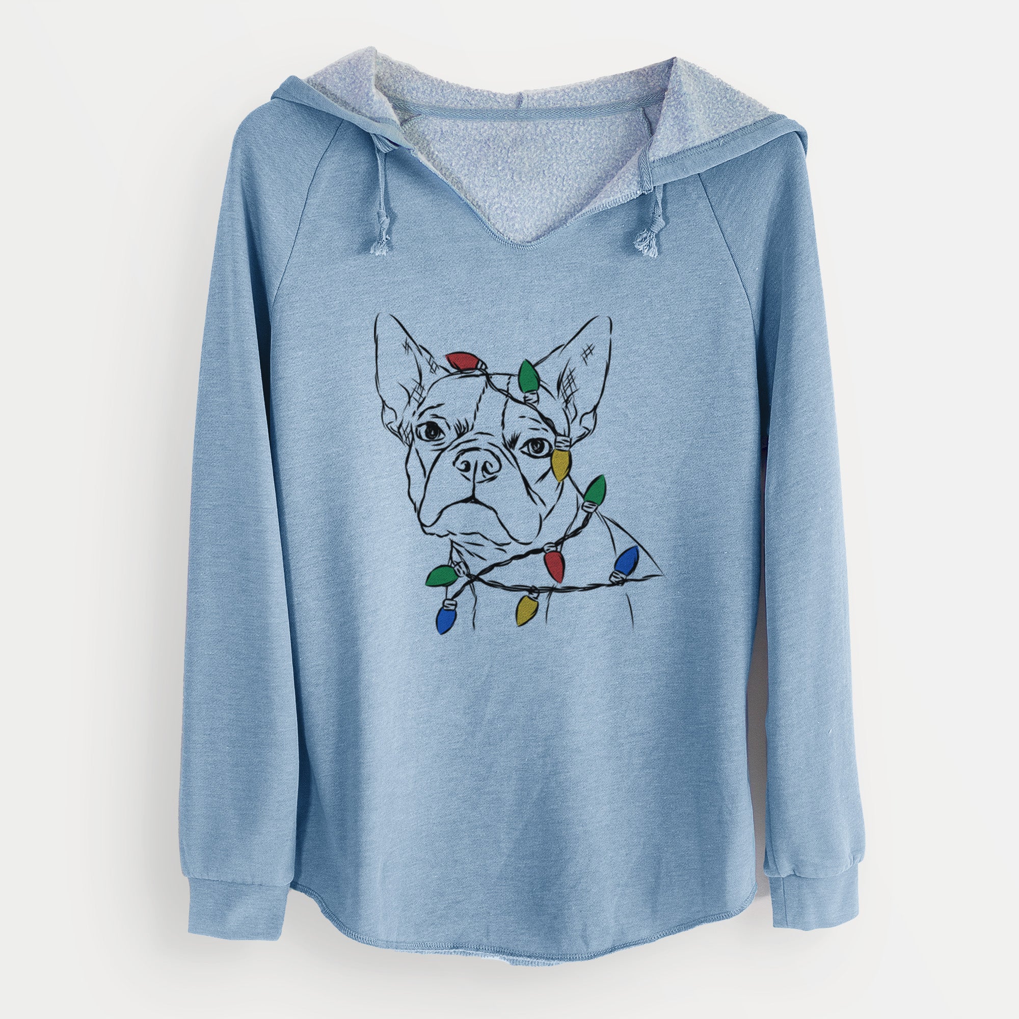 Christmas Lights Charles the Boston Terrier - Cali Wave Hooded Sweatshirt