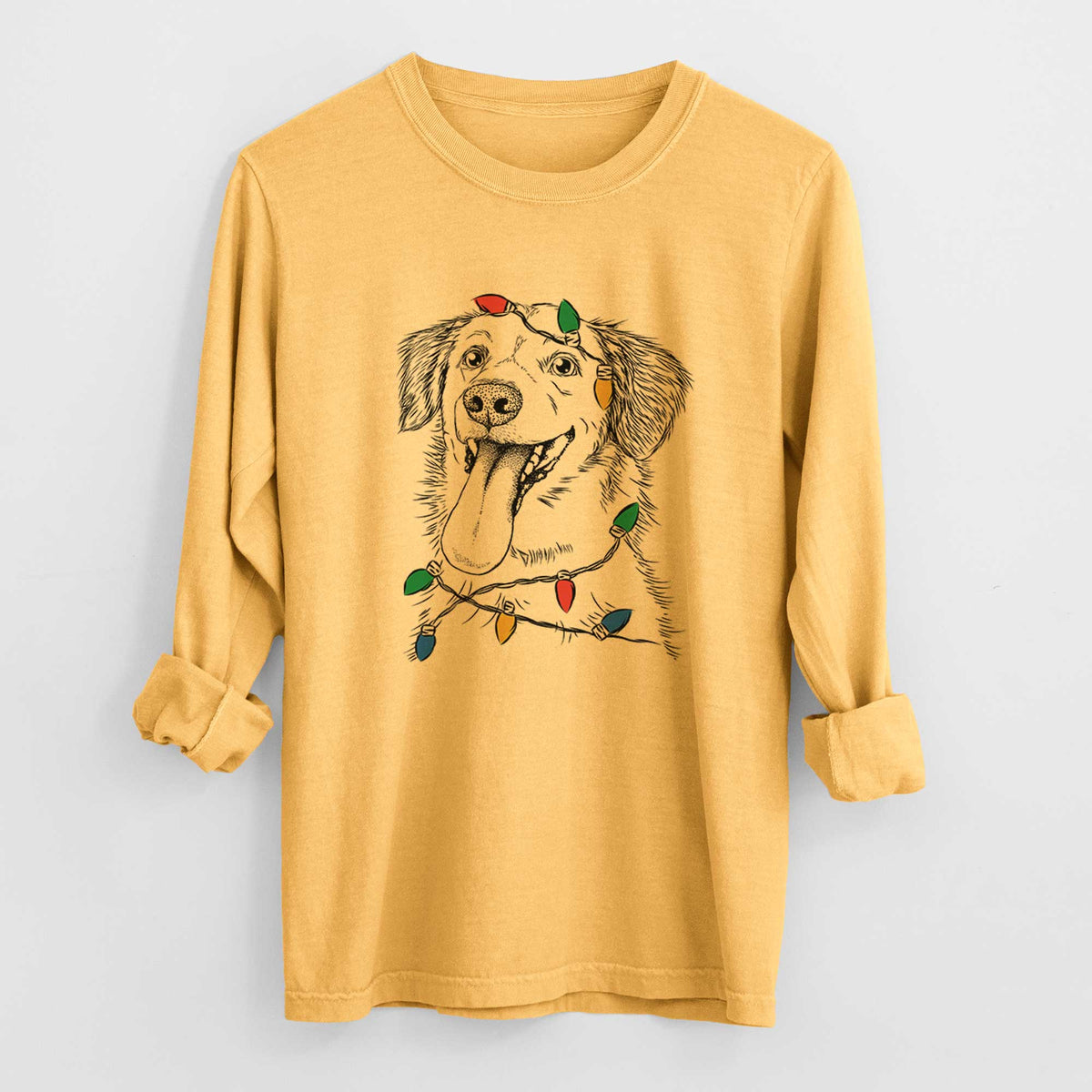 Christmas Lights Charles Xavier the Mixed Breed - Heavyweight 100% Cotton Long Sleeve