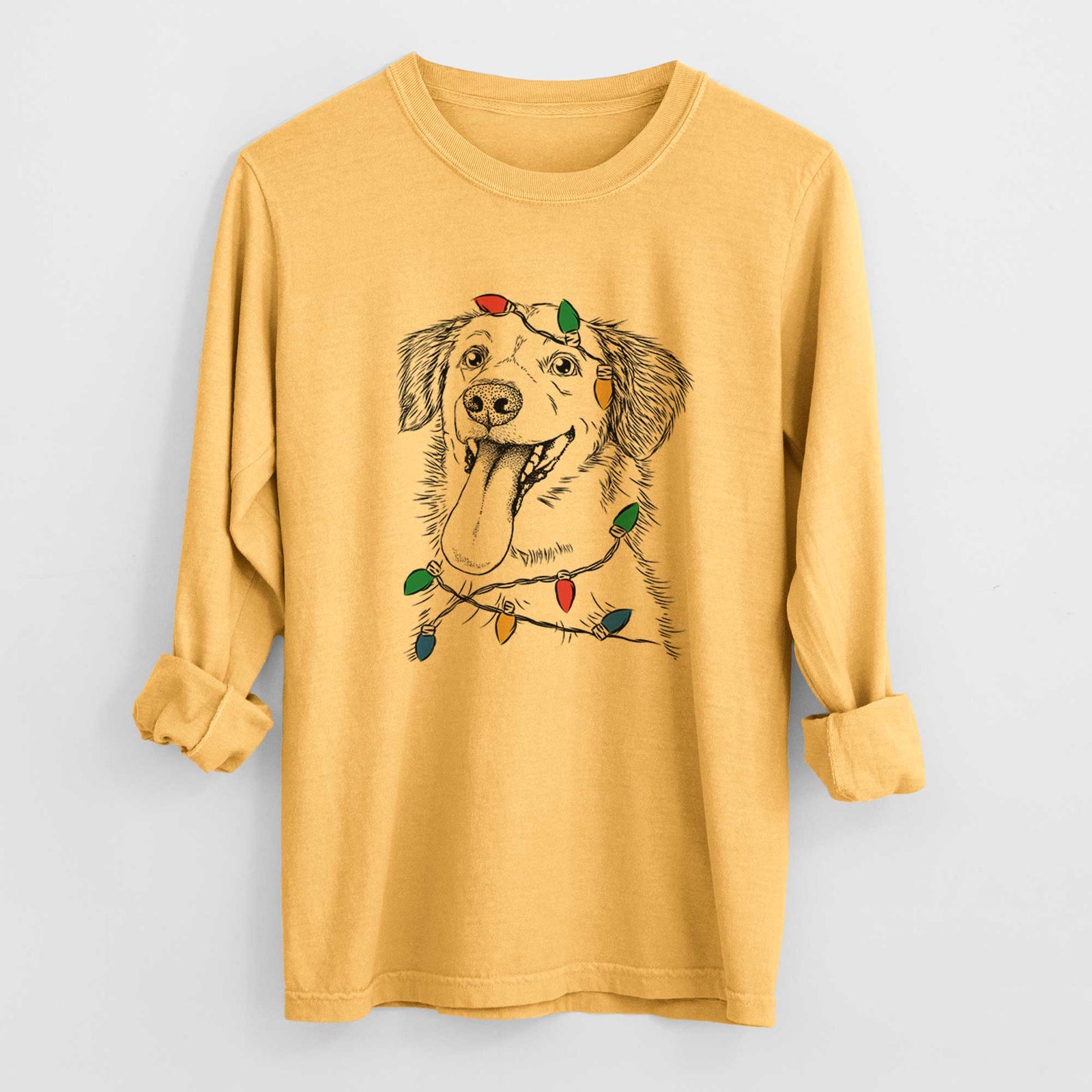 Christmas Lights Charles Xavier the Mixed Breed - Heavyweight 100% Cotton Long Sleeve