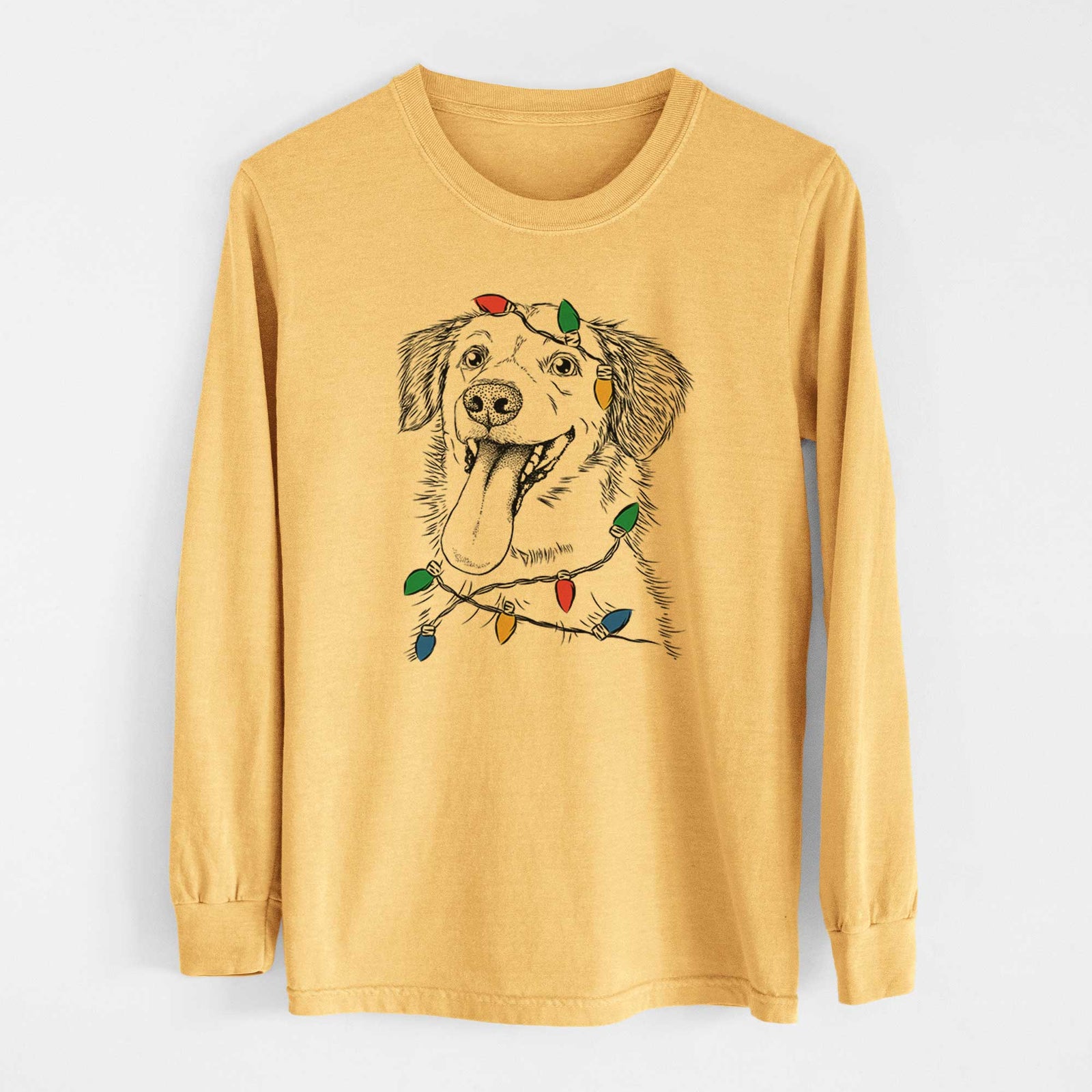 Christmas Lights Charles Xavier the Mixed Breed - Heavyweight 100% Cotton Long Sleeve