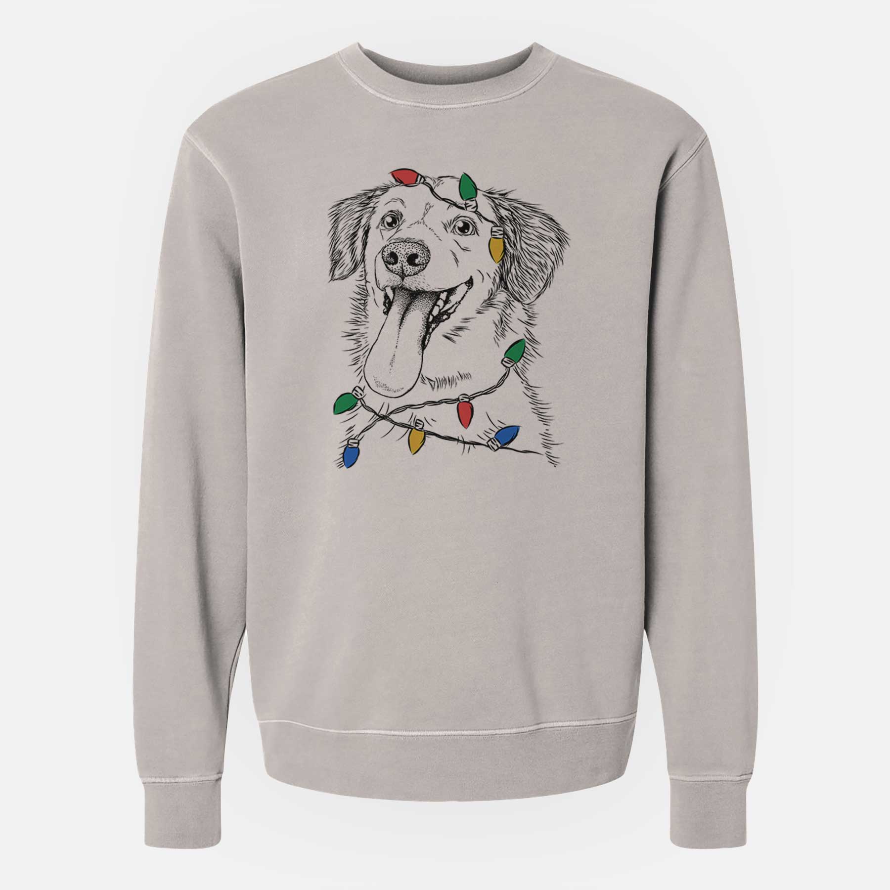 Christmas Lights Charles Xavier the Mixed Breed - Unisex Pigment Dyed Crew Sweatshirt