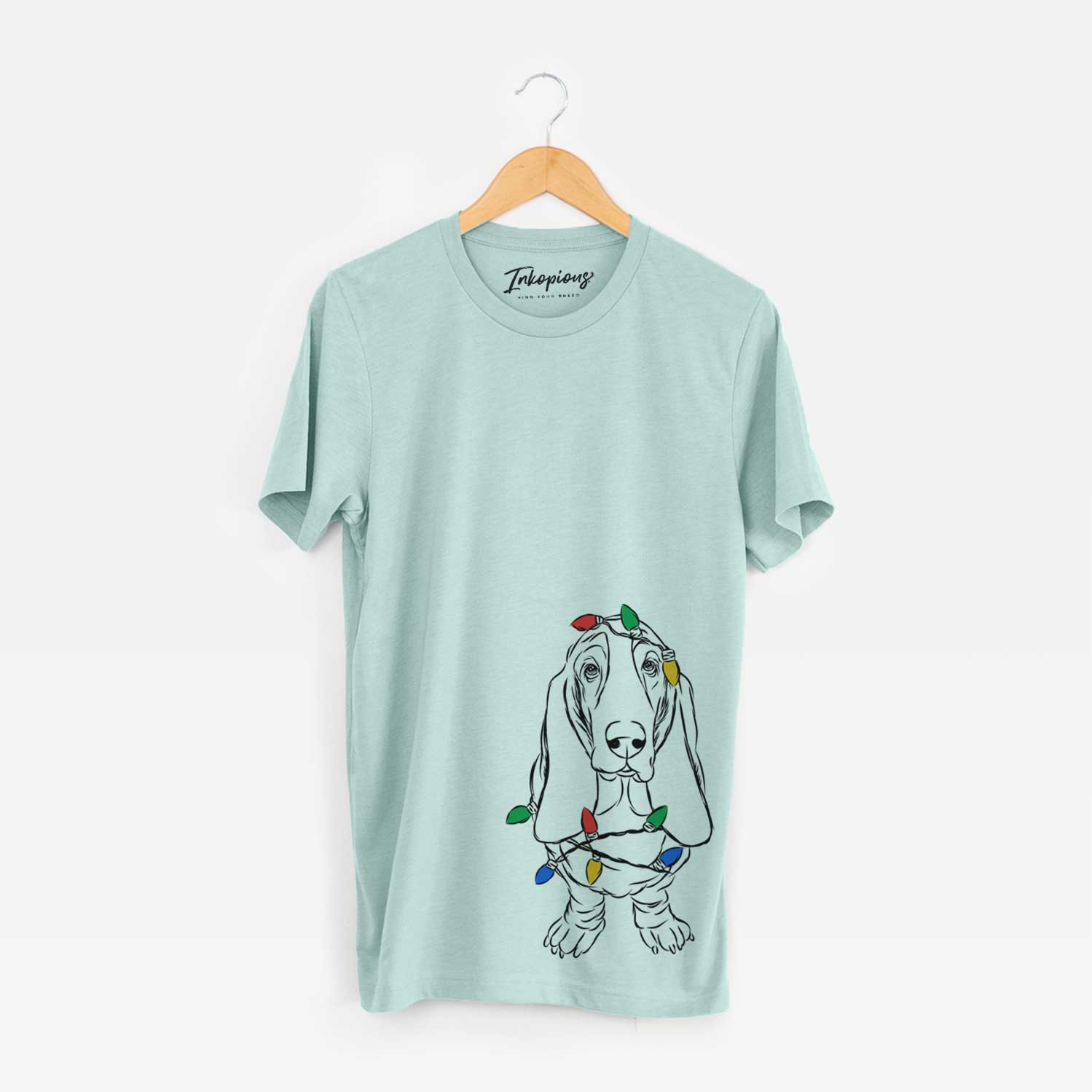 Christmas Lights Charlie the Basset Hound - Unisex Crewneck