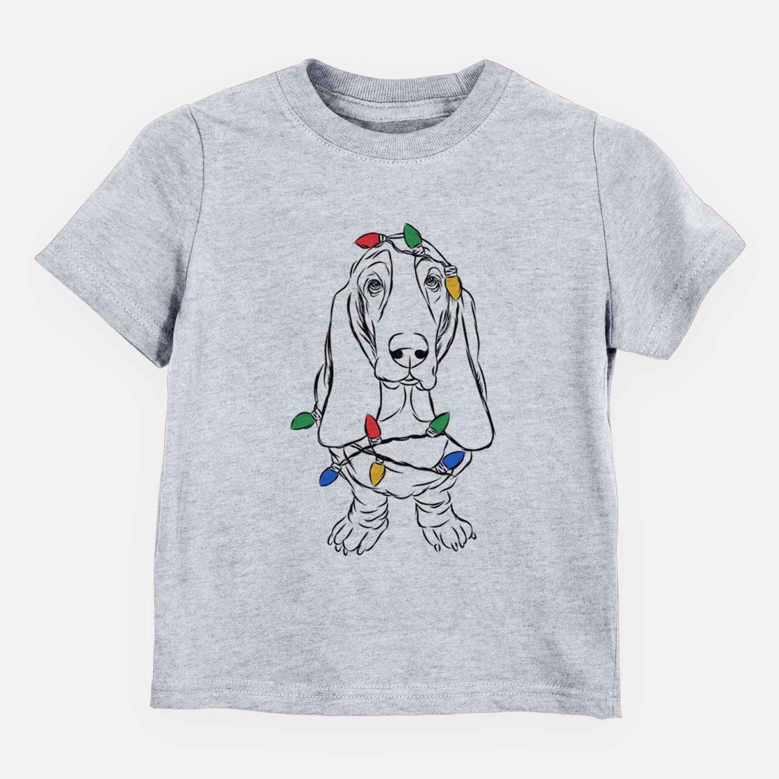 Christmas Lights Charlie the Basset Hound - Kids/Youth/Toddler Shirt