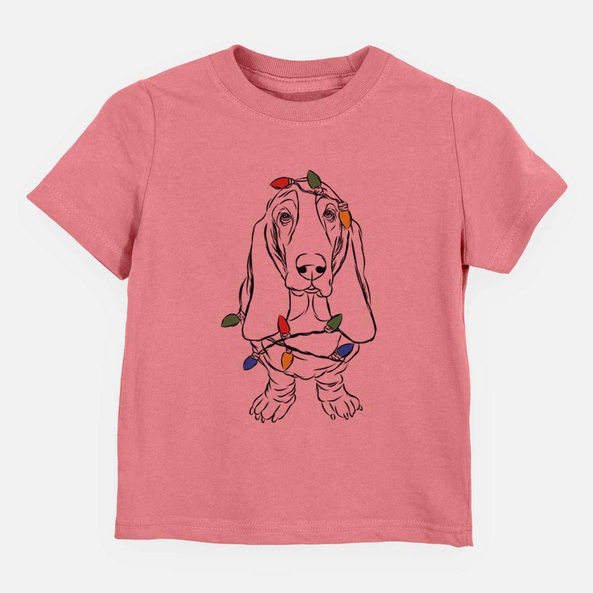 Christmas Lights Charlie the Basset Hound - Kids/Youth/Toddler Shirt