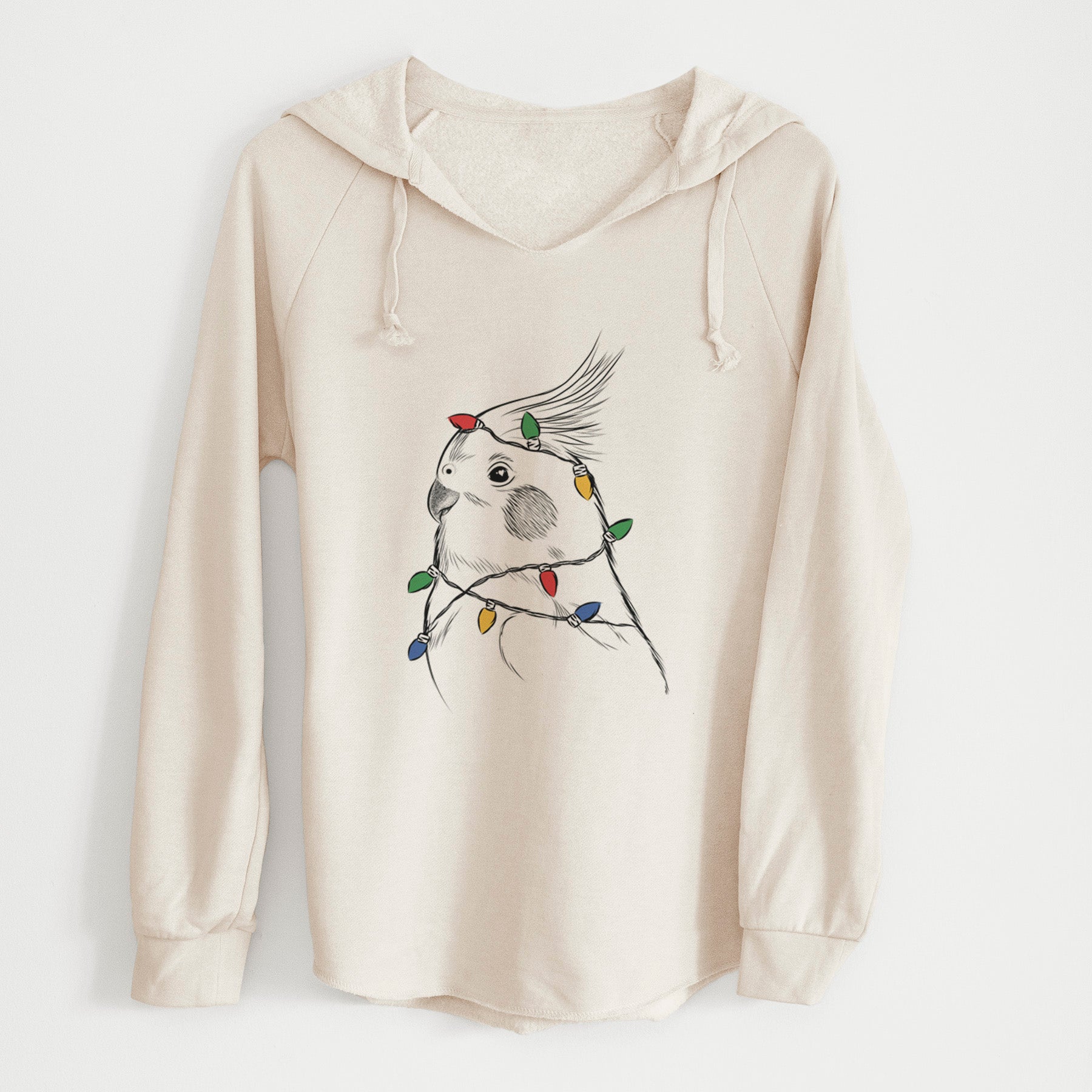 Christmas Lights Charlie the Cockatiel - Cali Wave Hooded Sweatshirt