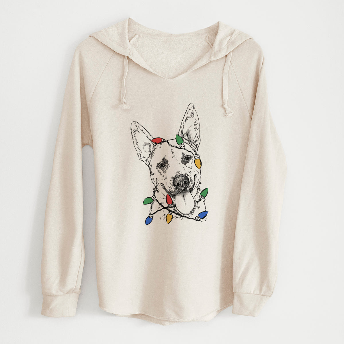 Christmas Lights Charlie the Mixed Breed - Cali Wave Hooded Sweatshirt