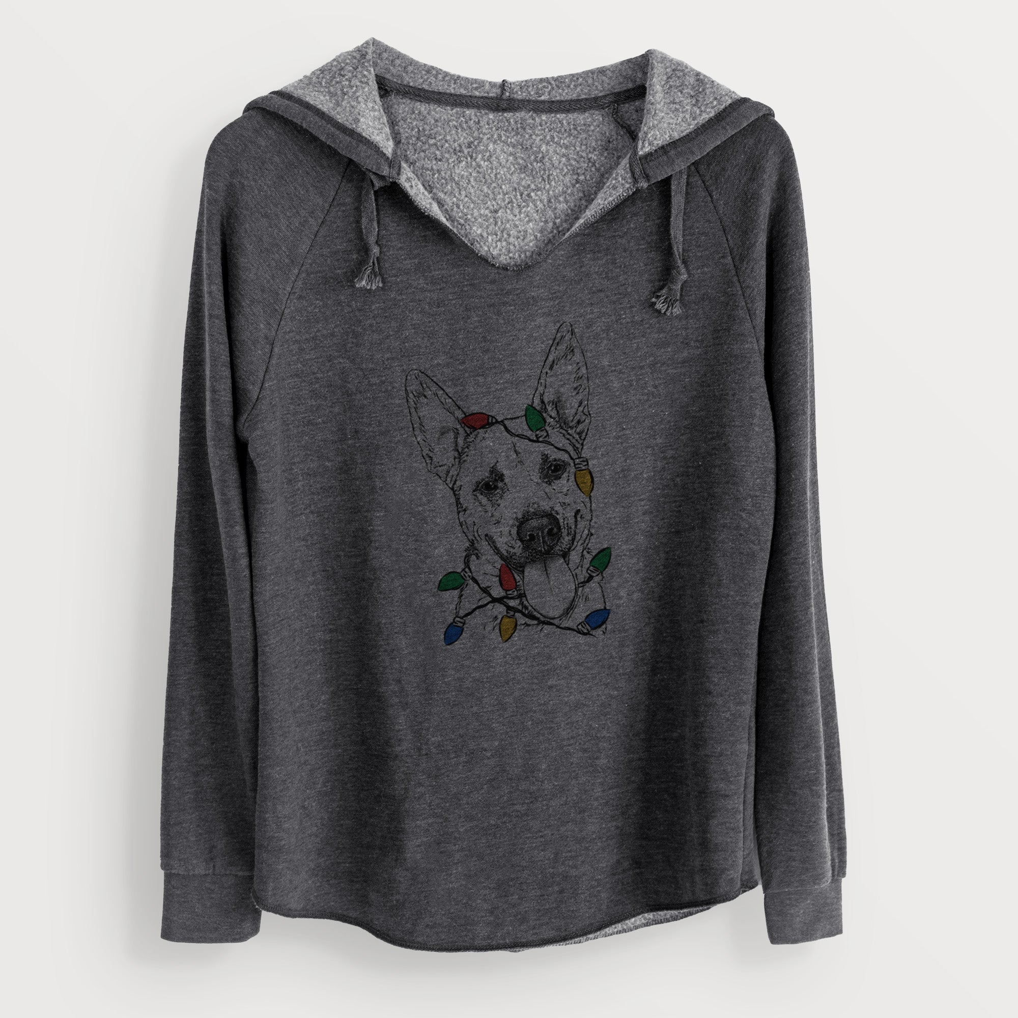 Christmas Lights Charlie the Mixed Breed - Cali Wave Hooded Sweatshirt