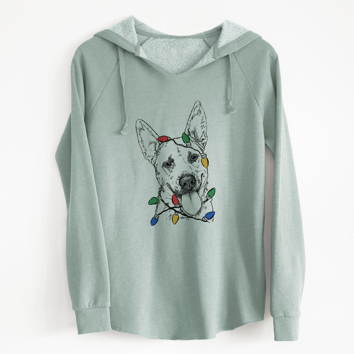 Christmas Lights Charlie the Mixed Breed - Cali Wave Hooded Sweatshirt