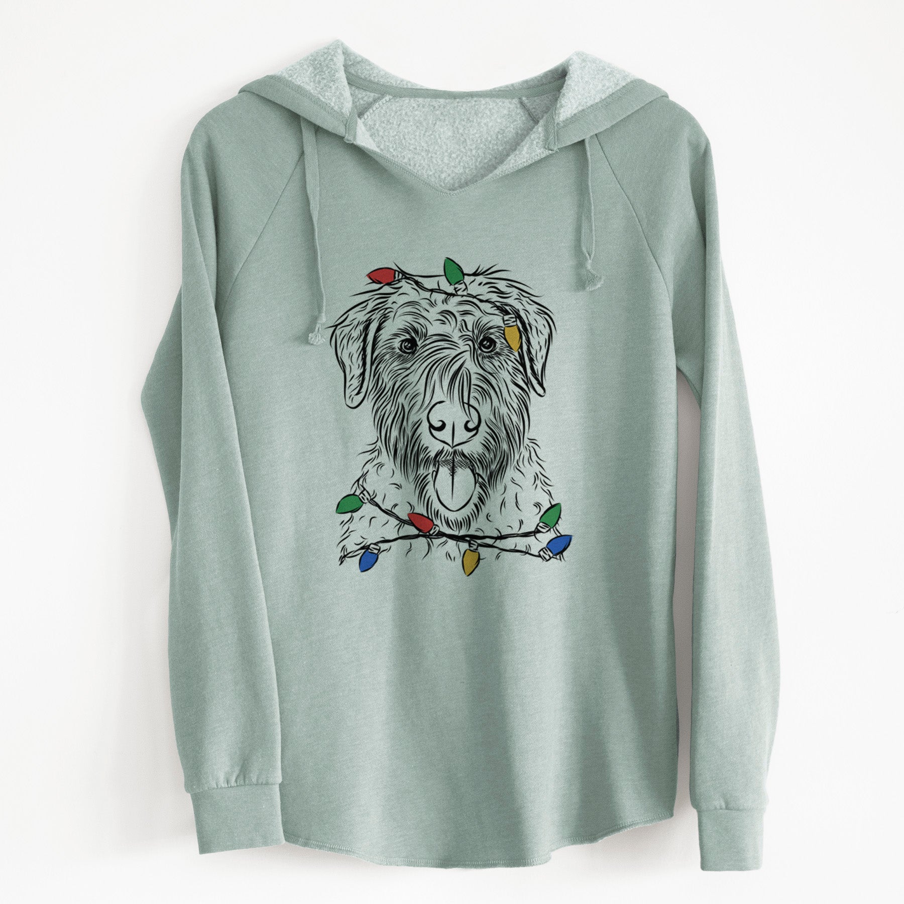 Christmas Lights Chester the Soft Coated Wheaten Terrier - Cali Wave Hooded Sweatshirt